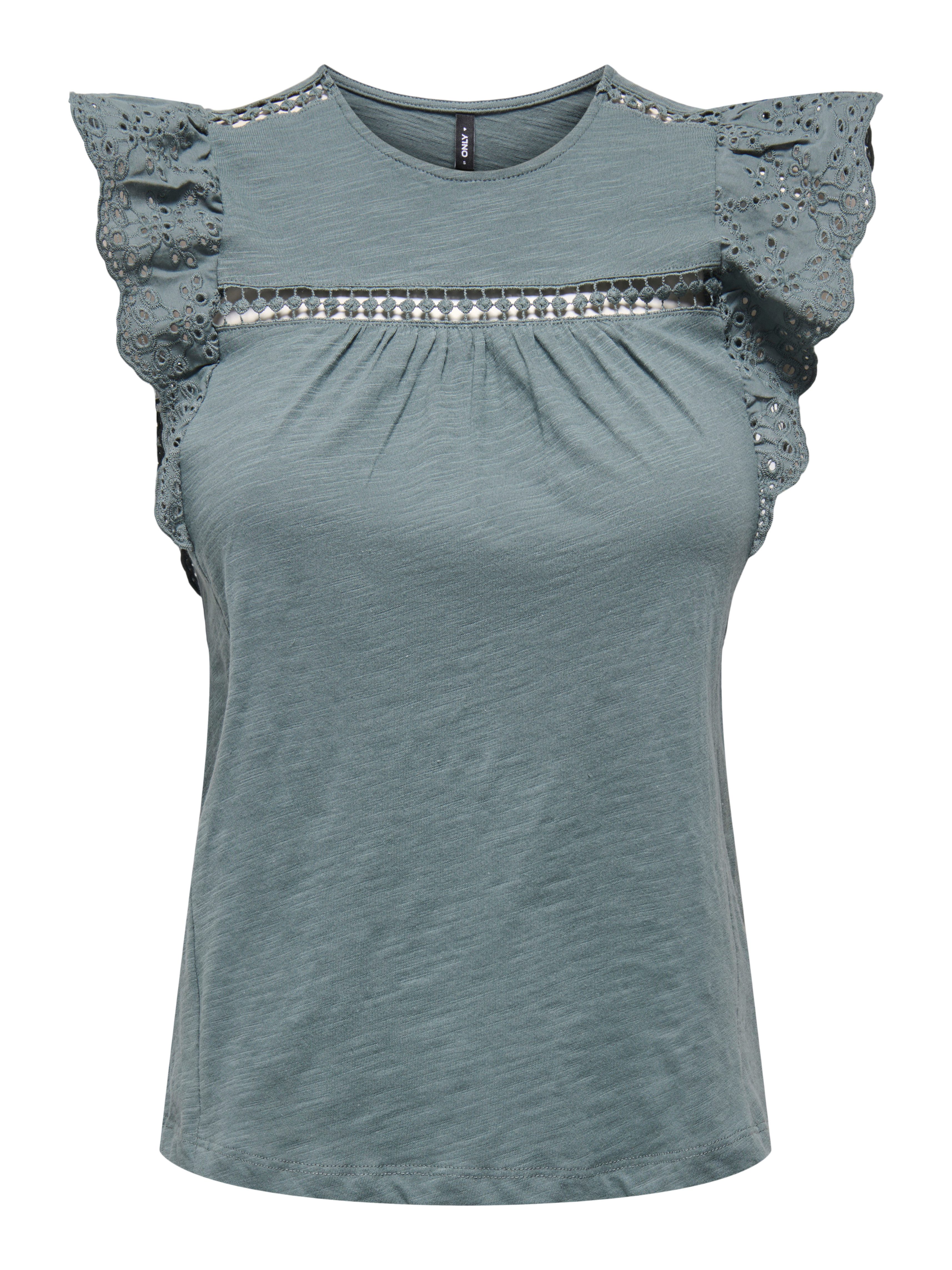 ONLY Kurzarmshirt ONLLEA S/L FRILL MIX günstig online kaufen