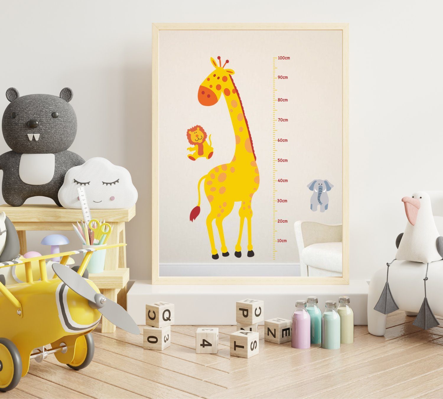 Alavya Home® Aufkleber Giraffe I Kinder-Höhentabelle, Wandtattoo Wandsticker, Messlatte Giraffe, Kinder Babyzimmer