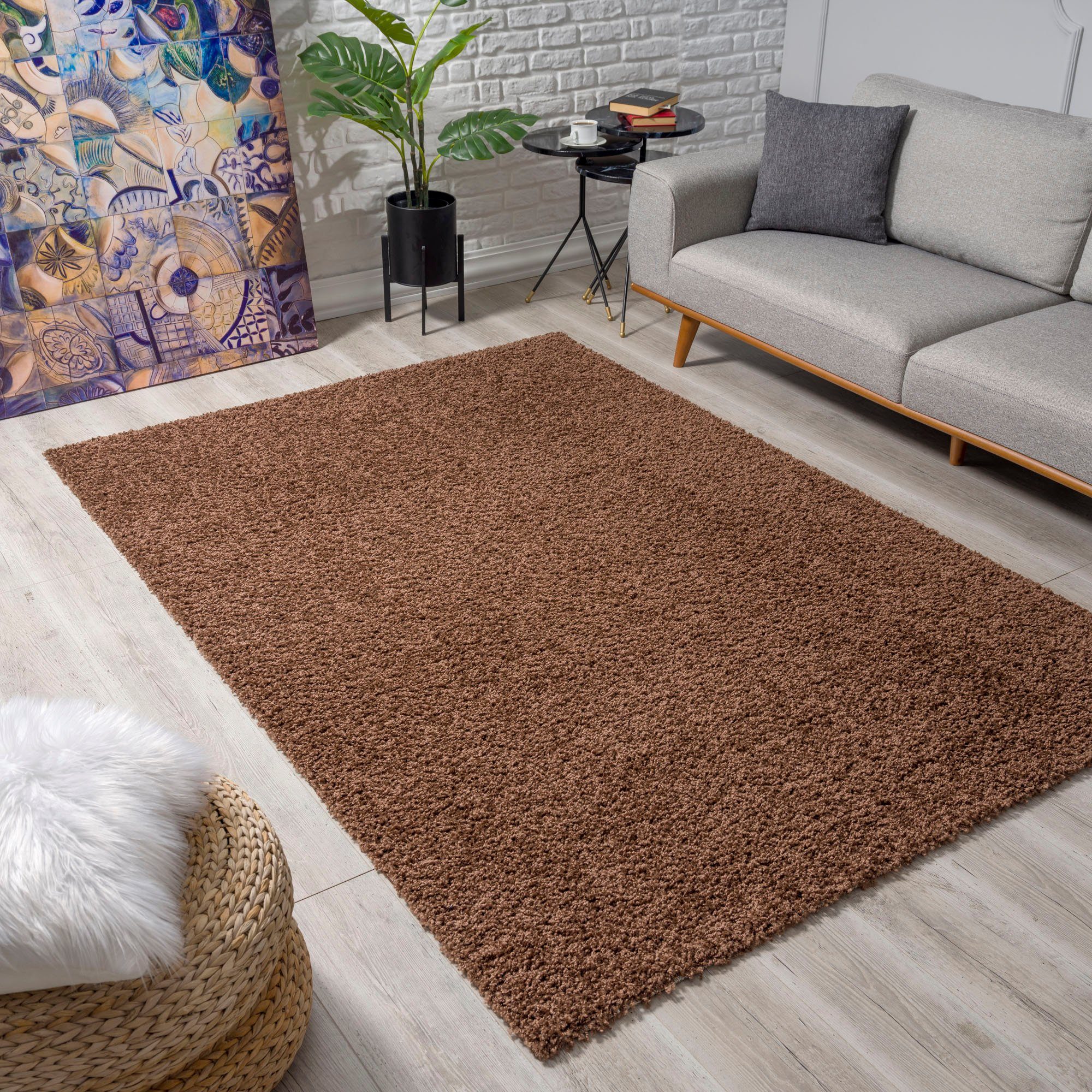Sanat Hochflor-Teppich LOCA, auch als Läufer und in Rund, rechteckig, Höhe: 30 mm, Wohnzimmer, Langflor, Shaggy, Schlafzimmer