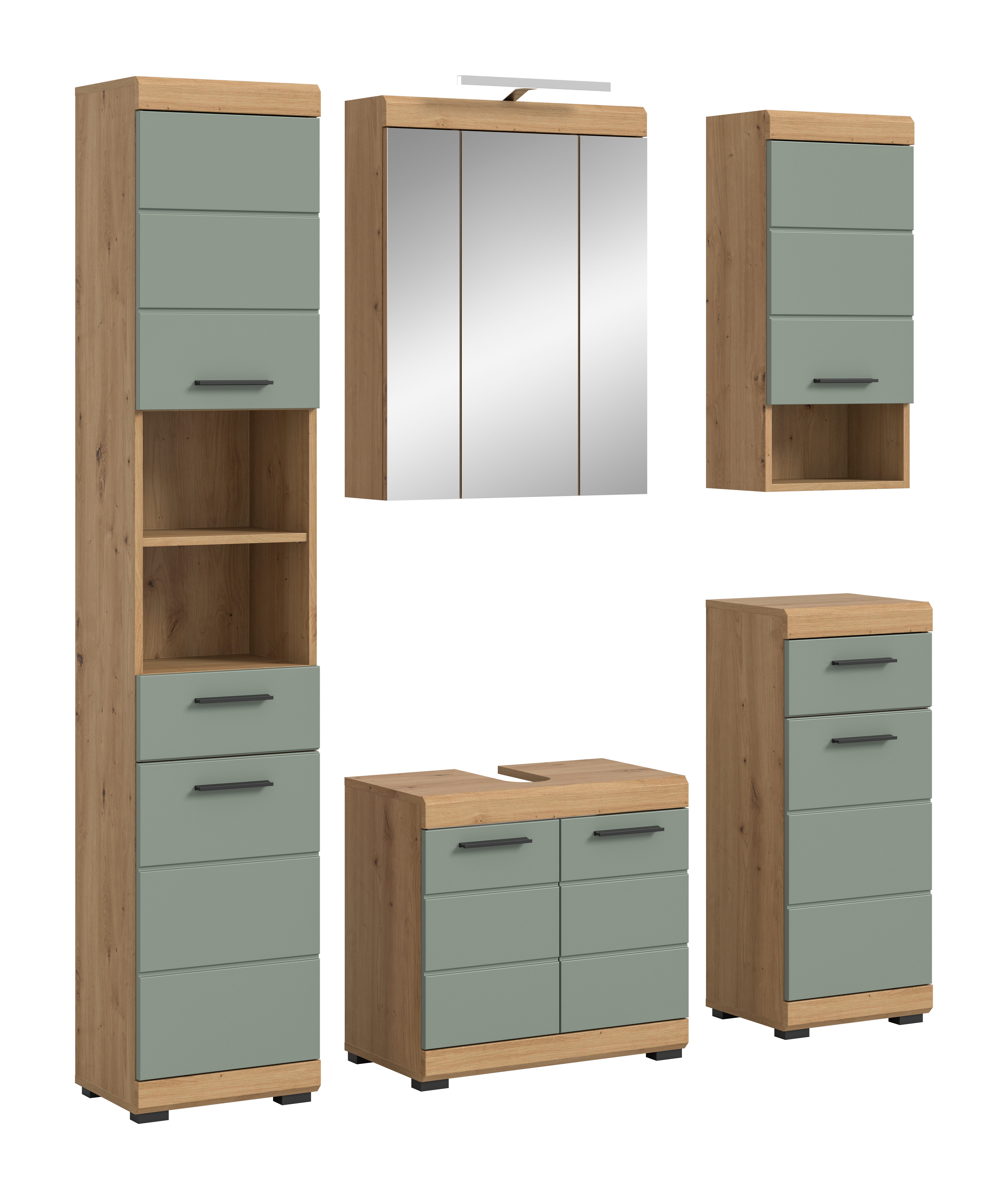 INOSIGN Badmöbel-Set Siena, 5 teilig, inklusive LED Beleuchtung, bestehend günstig online kaufen