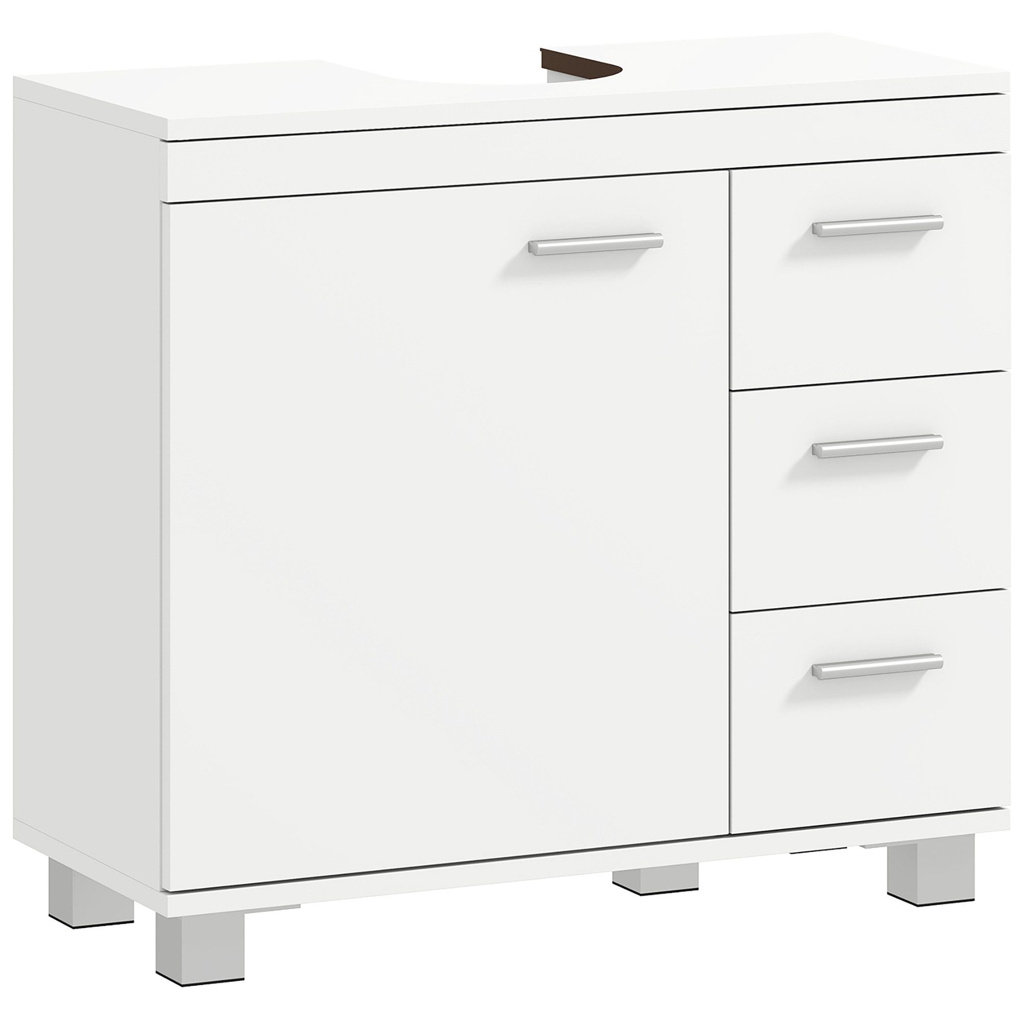 HOMCOM Waschbeckenunterschrank Unterschrank mit Schubladen Soft-Close Tür Badschrank (Unterschrank, 1-St., Badezimmerschrank) für Badezimmer 70 x 30 x 64 cm Wei – Bild 2 von 5