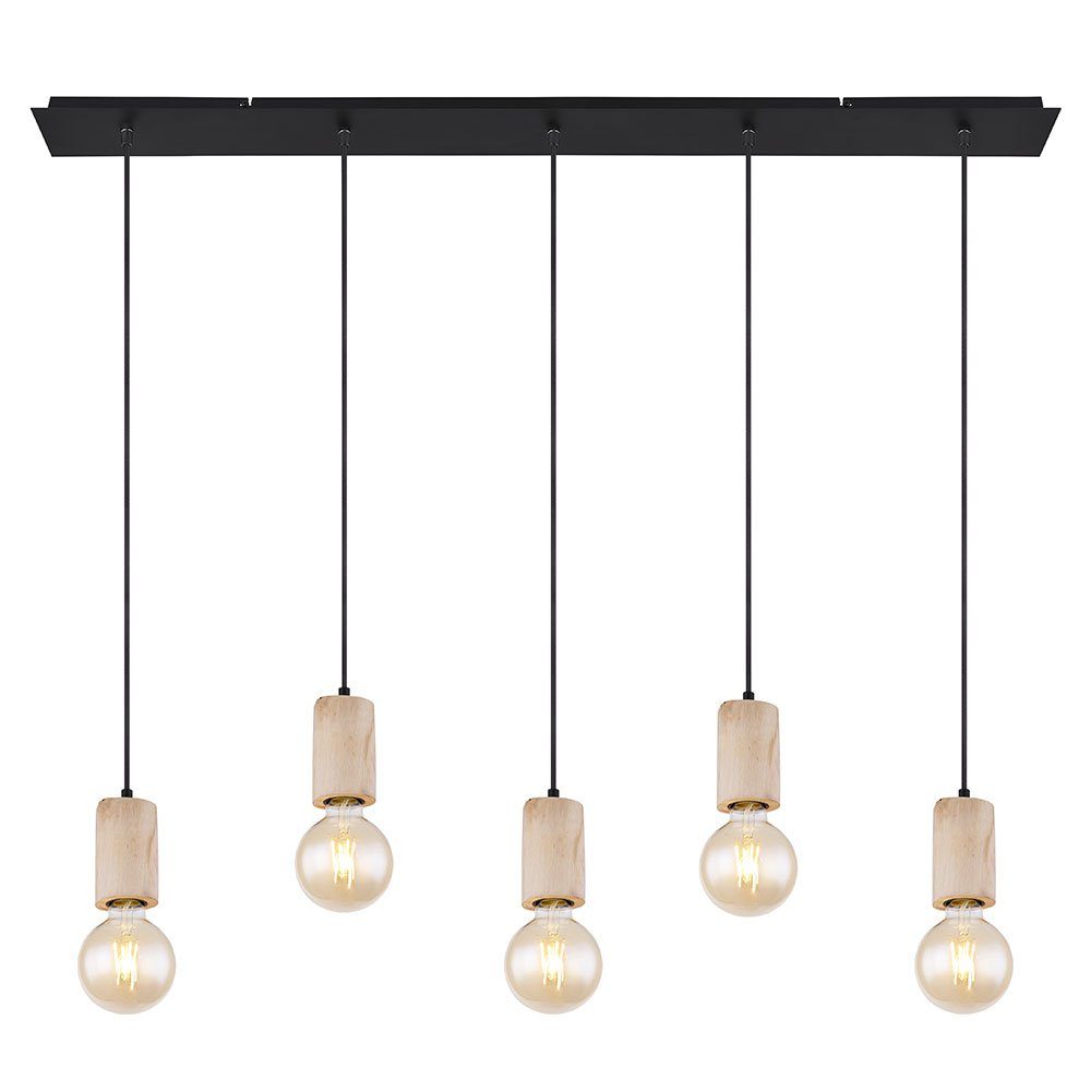 Hängelampe Deckenlampe nicht schwarz inklusive, Leuchtmittel Pendelleuchte Holzlampe Pendelleuchte, 5 Wohnzimmer etc-shop