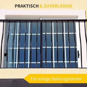 avoltik Balkonkraftwerk Halterung eckig Geländer Haken Solar Balkonhalterung Solarmodul-Halterung, (1er Set, Balkonhalterung für eckige Balkongeländer)