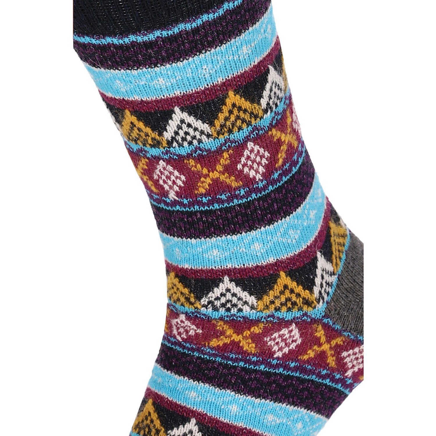 Wolle Damen Paar Lifestyle Schaf Socken Warm farbig Wool Herren Strümpfe Winter 4 Color Chili