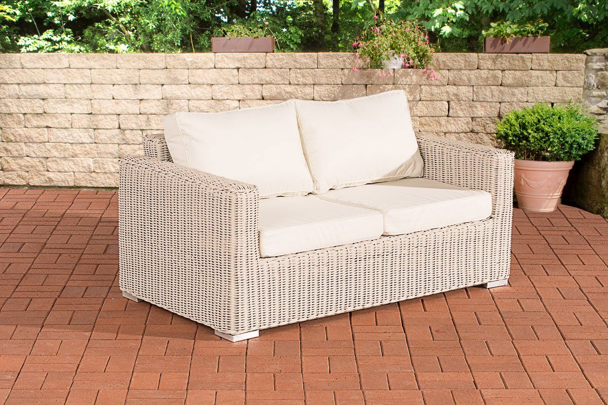 CLP Gartenlounge-Set 2er Sofa Madeira, Polyrattan, Outdoor