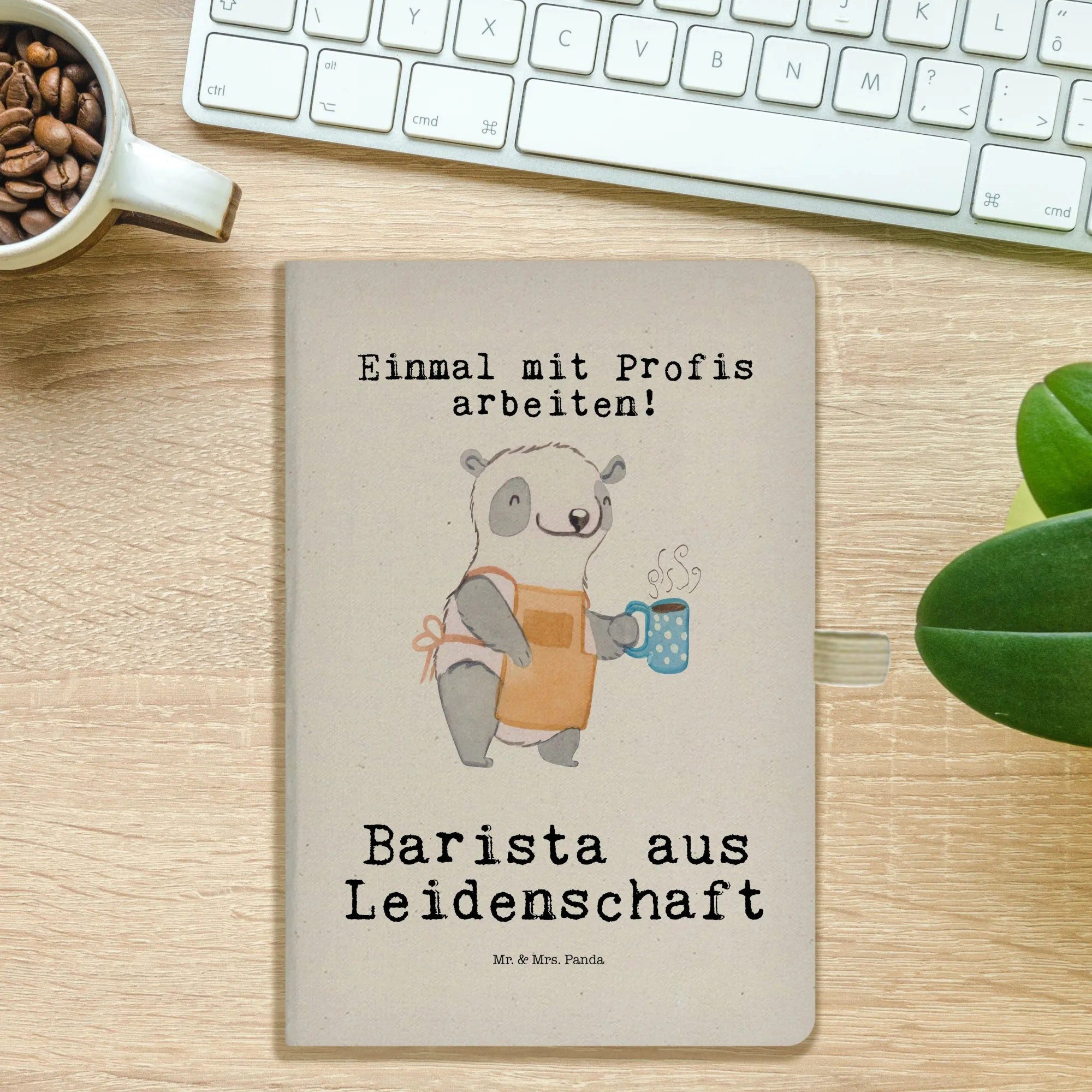 Thumbnail - Mr. & Mrs. Panda Notizbuch Barista Leidenschaft - Transparent - Geschenk, Kollegin, A5 Notizbuch Mr. & Mrs. Panda, Umwel...