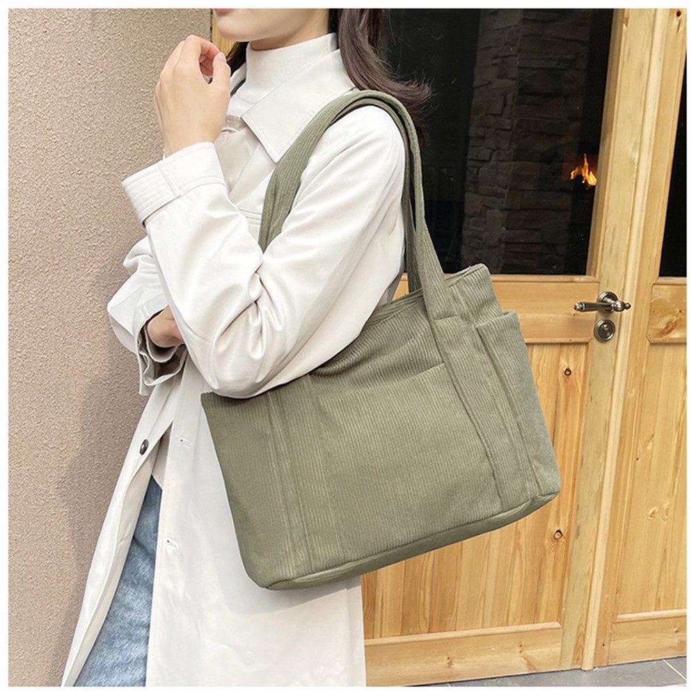 Coonoor Schultertasche Cord Tasche Damen,Tote Bag,Handtasche,Shopper Tasche Laptoptasche, für Bummeln Arbeit Schule Gym Halloween Weihnachtsgeschenk – Bild 2 von 5