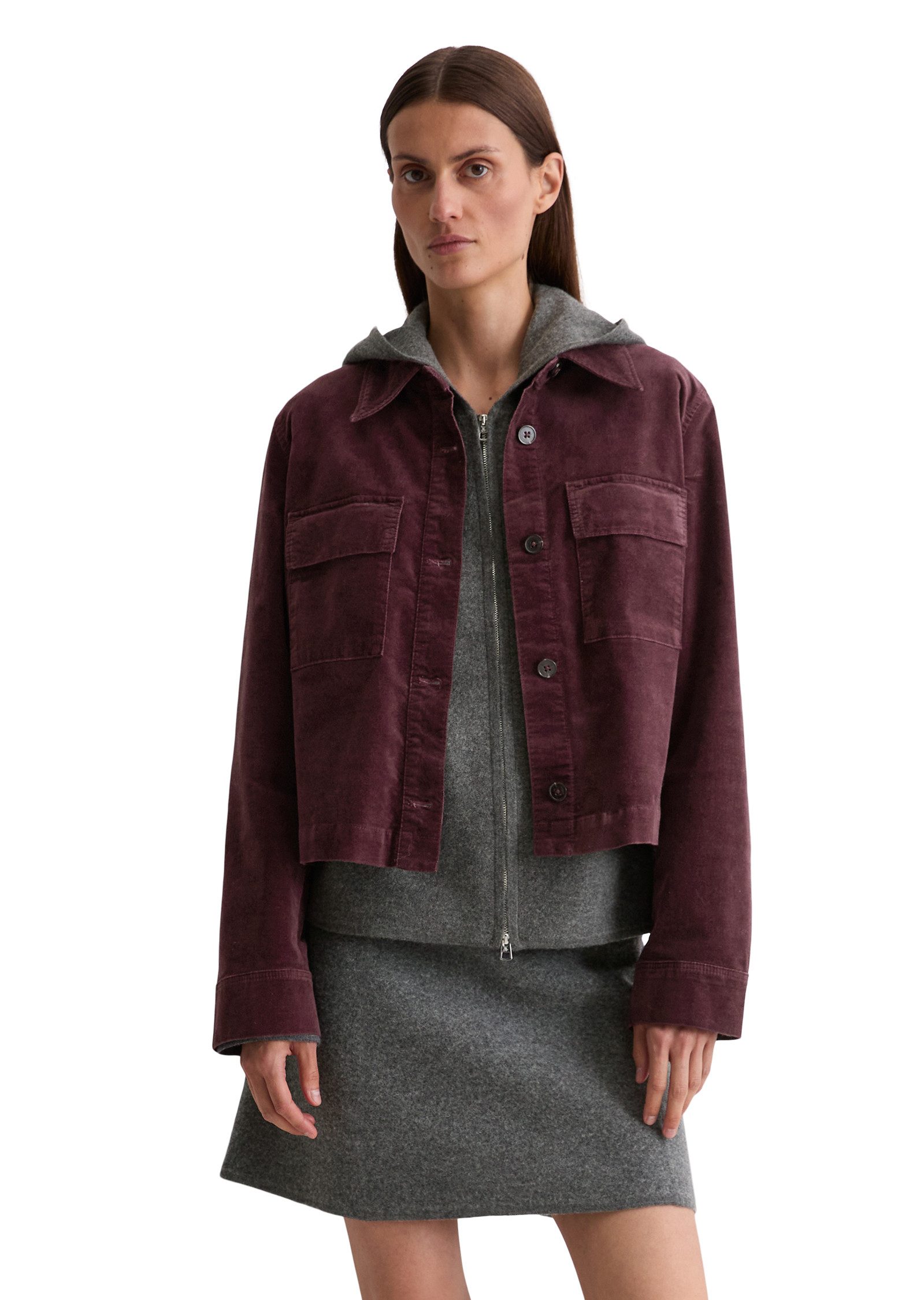 Marc O'Polo Kurzjacke aus Samt, regular fit, aus Organic-Cotton-Viskose-Stretch