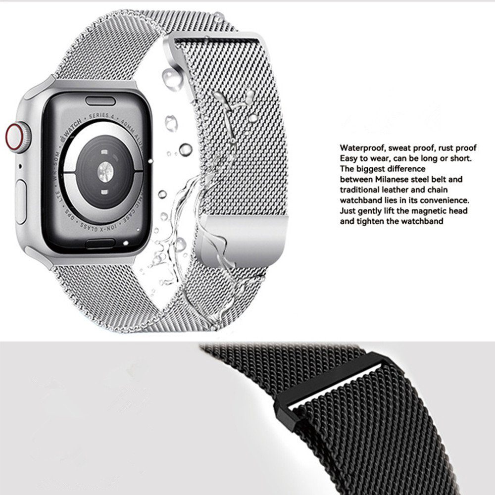 Metall für und mit iWatch Apple Armband XDeer Watch Uhrenarmband 42/44/45mm, Armband 38/40/41mm Ersatzarmband Series für 8/7 Verbesserter Magnet