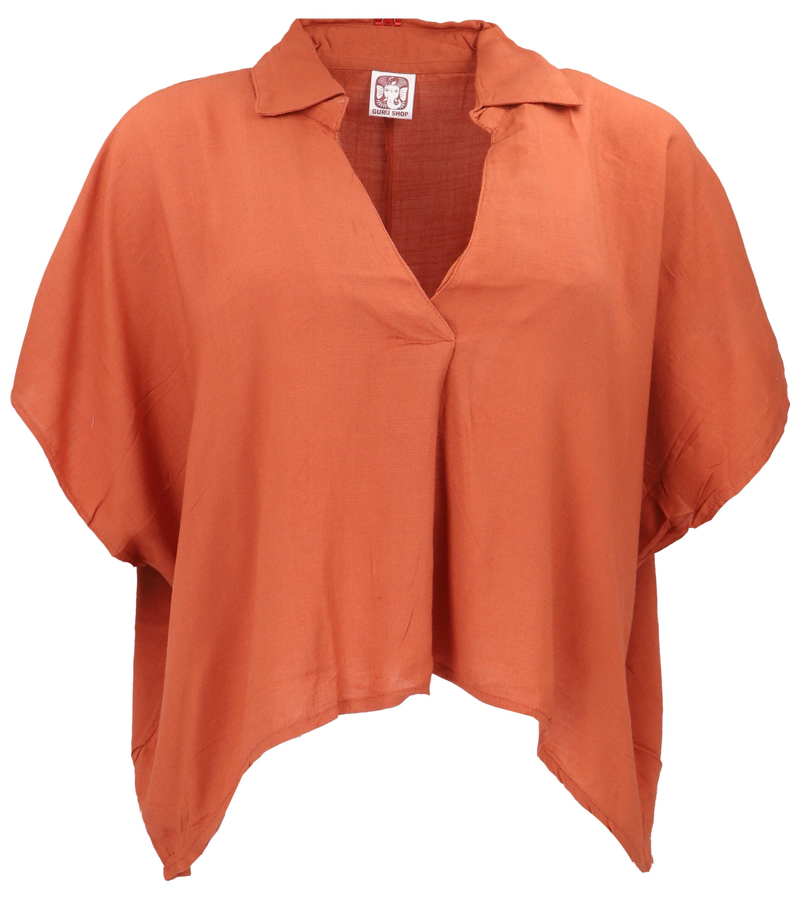 Guru-Shop Longbluse Weites Boho Blusentop mit Fledermausärmeln,.. alternative Bekleidung