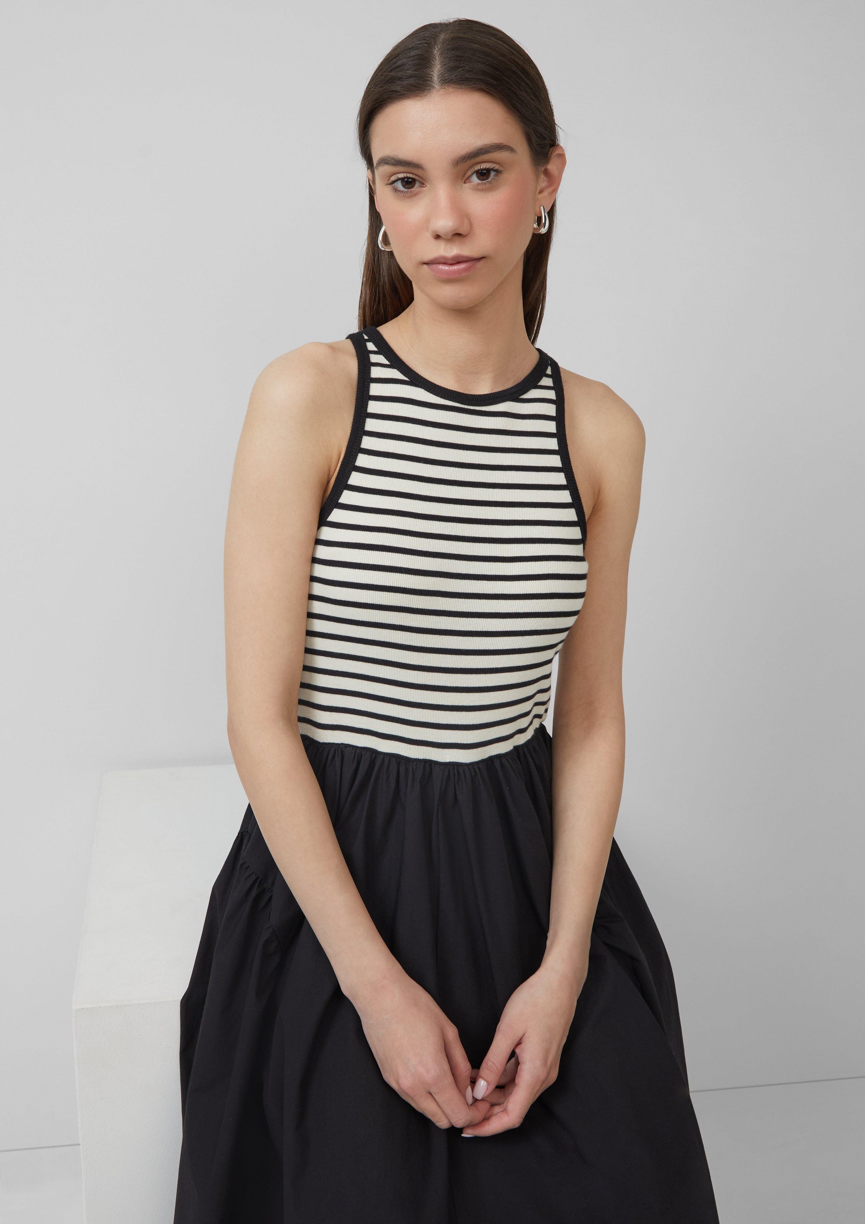 QS Minikleid Tanktop-Kleid im Materialmix Streifen-Detail günstig online kaufen