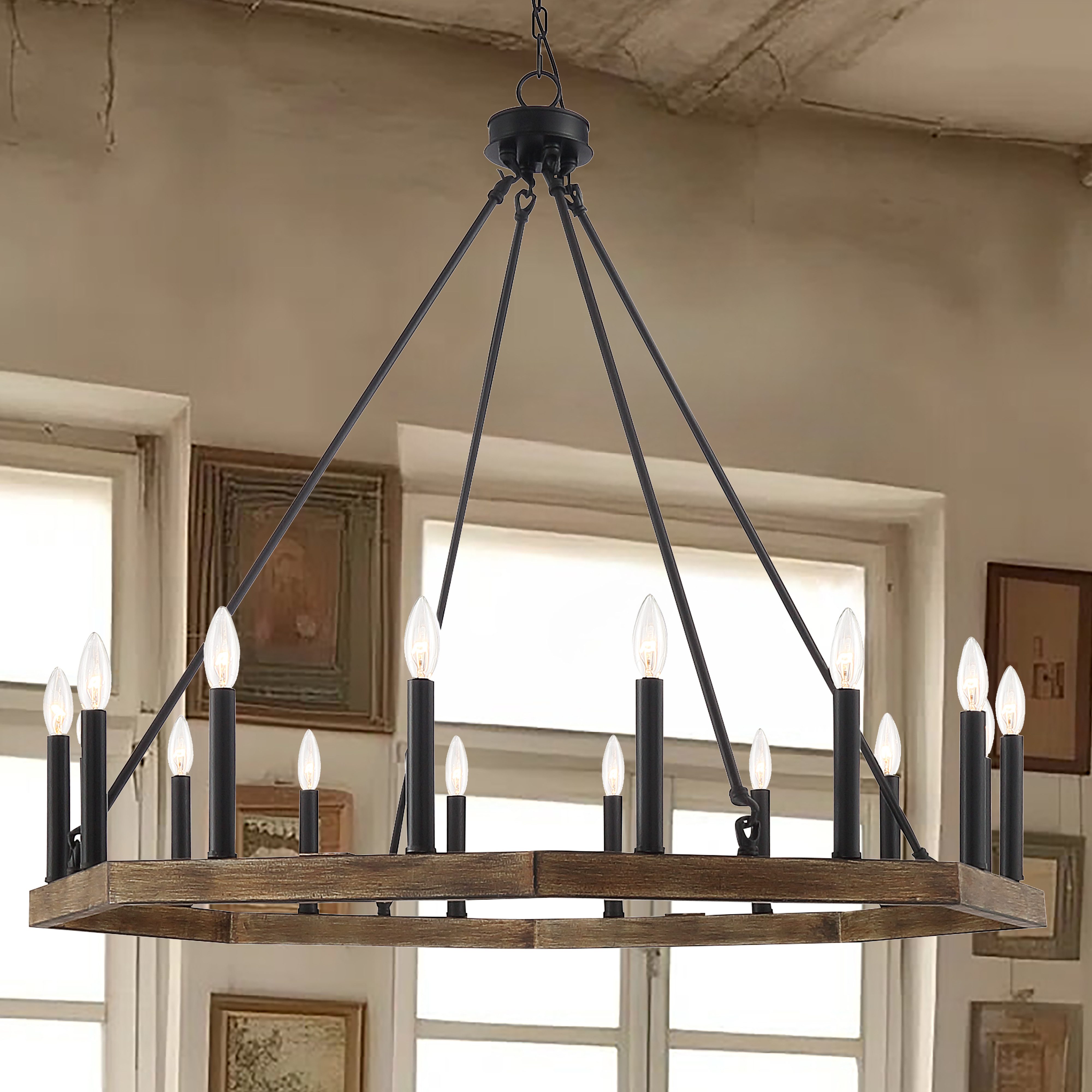 MLT&RIDDLE Kronleuchter Eleganter Wagenrad-Kronleuchter mit 16 günstig online kaufen