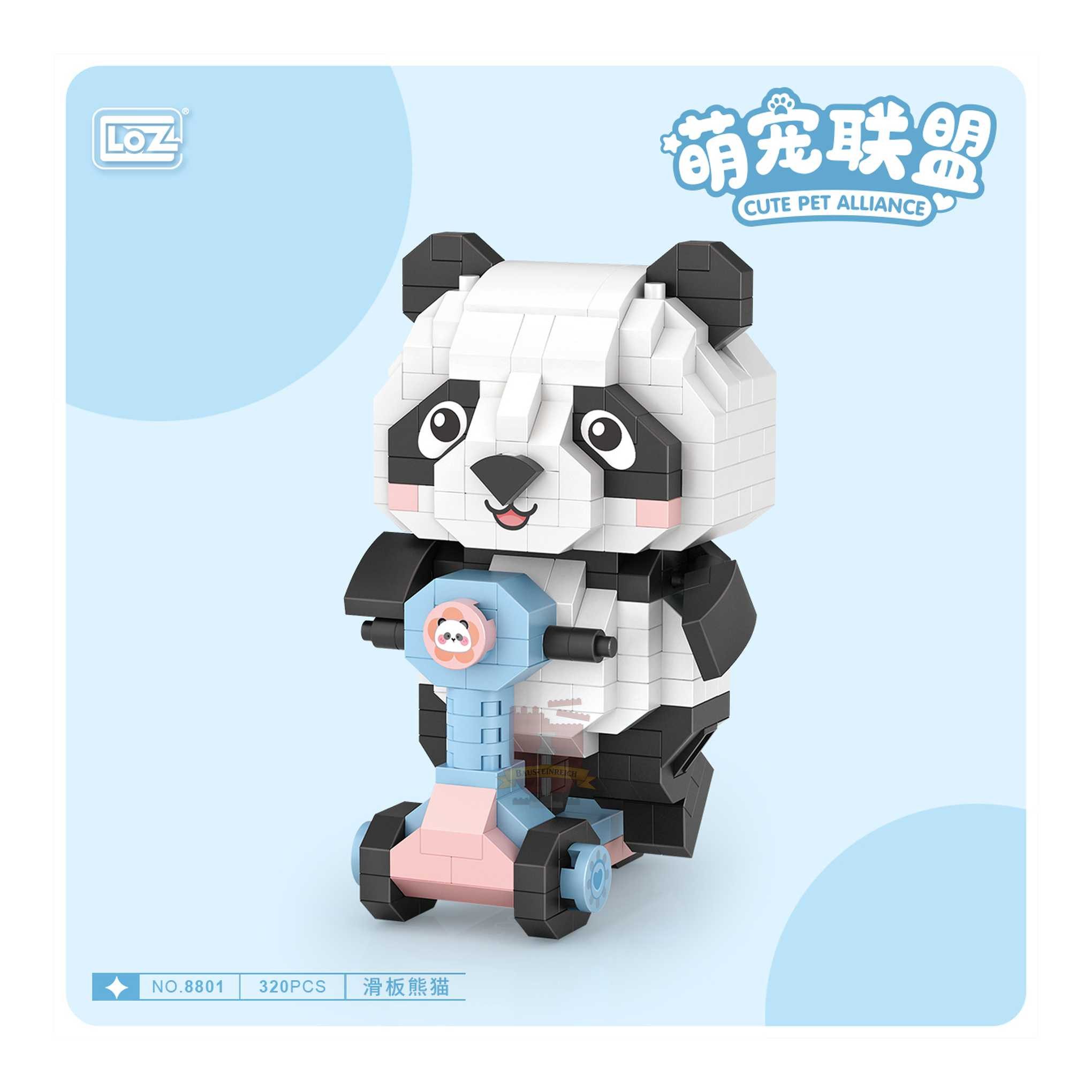 Loz 8801 - Panda mit Roller (LOZ) Spielbausteine