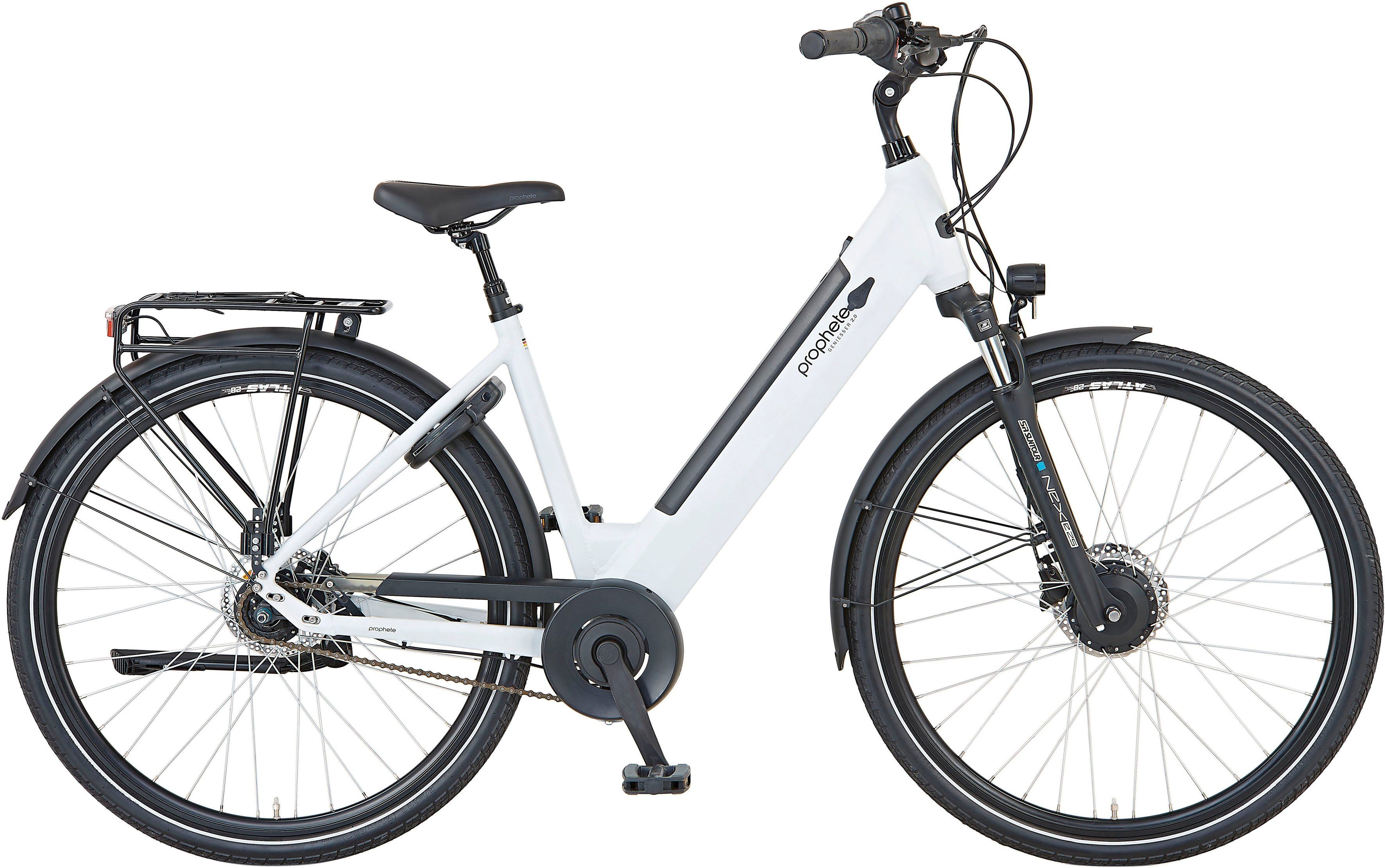 Prophete E-Bike Geniesser 2.0, 7 Gang Shimano Nexus Schaltwerk, Nabenschaltung, Frontmotor, 360 Wh Akku, inkl. Rahmenschloss