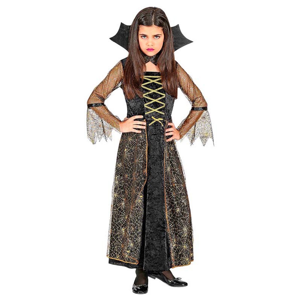 Widmann S.r.l. Hexen-Kostüm Kostüm Kid Spiderella (Kleid,Kragen)