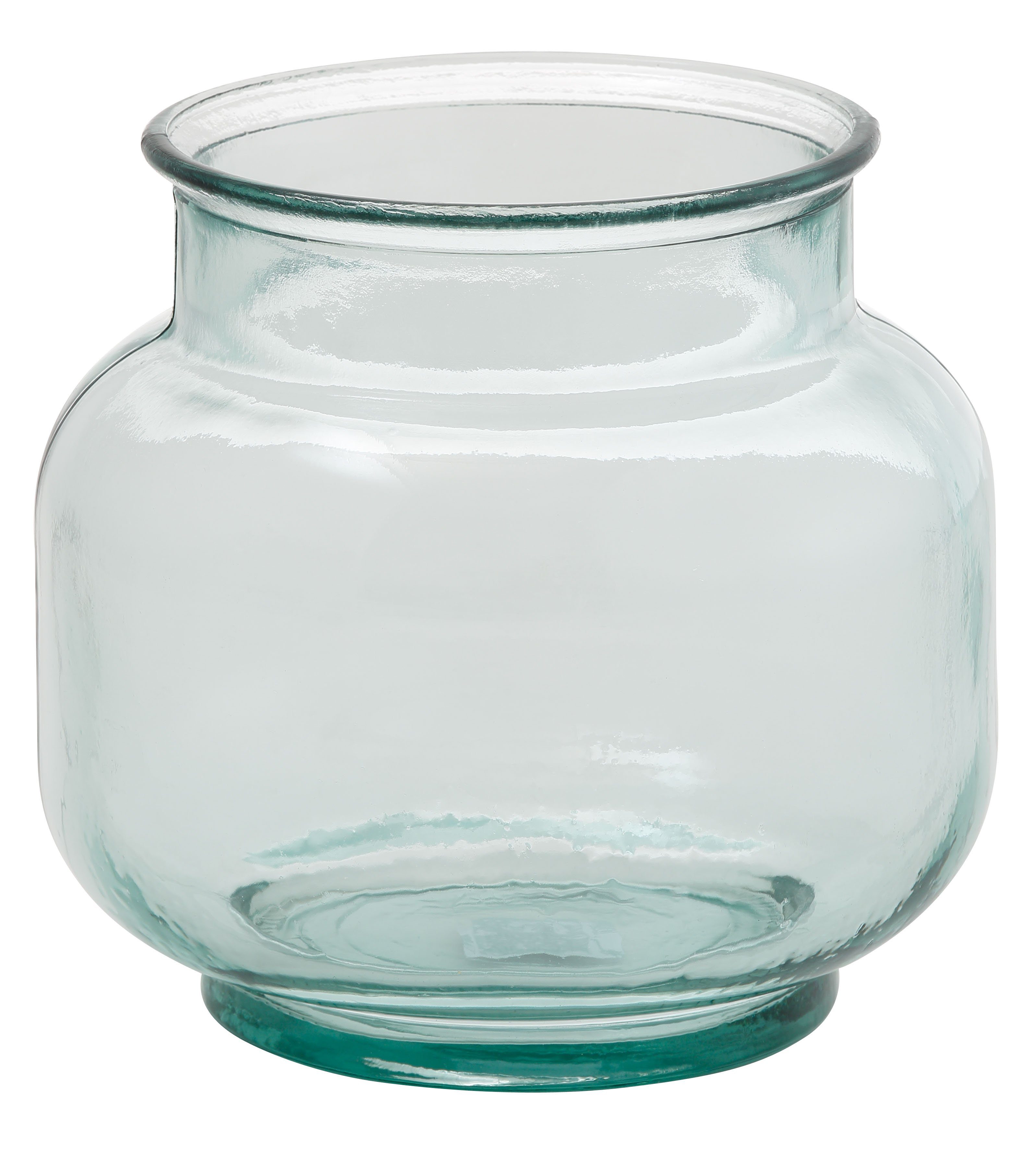 andas Tischvase Sjard (1 St), aus recyceltem Glas, Höhe ca. 18 cm, Ø 20 cm transparent-grün | Tischvasen