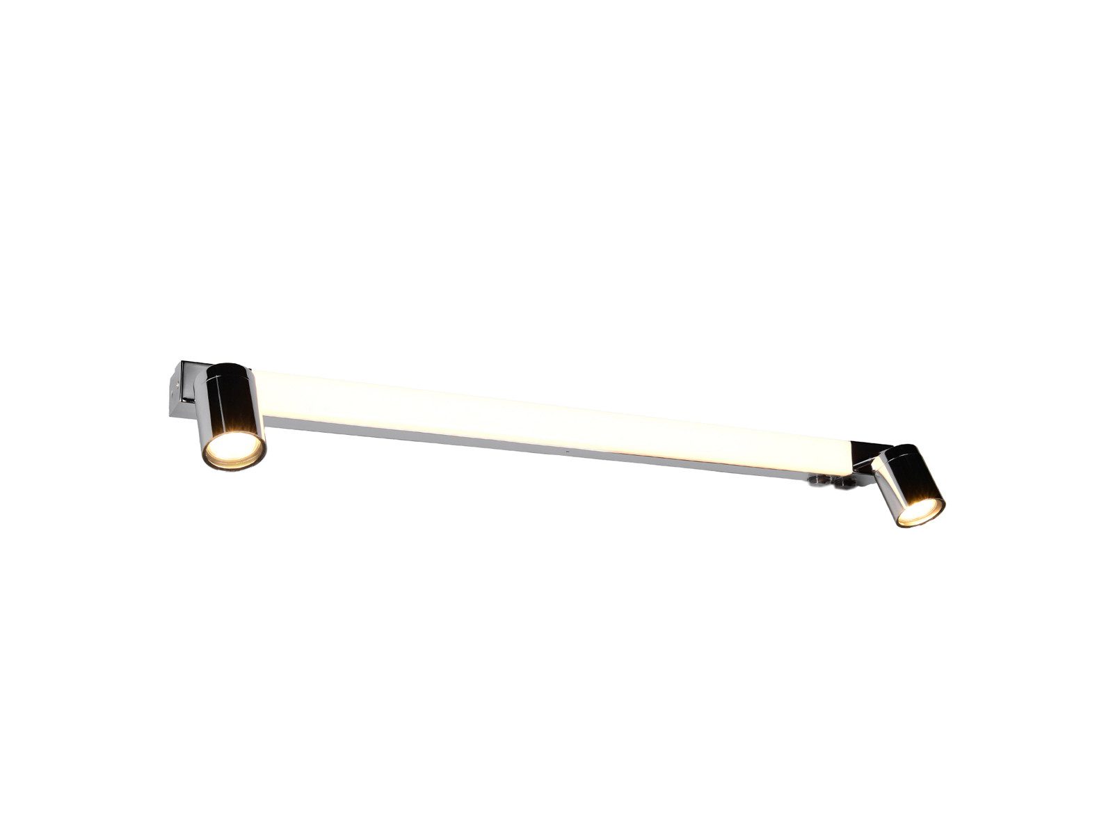 TRIO Leuchten LED Spiegelleuchte mit Schalter & 2 Strahlern, Breite 90cm, Memoryfunktion, LED fest integriert, LED wechselbar, Neutralweiß, Warmweiß, Badezimmer Spiegel-Lampe, Bad Spots inkl. GU10 LED