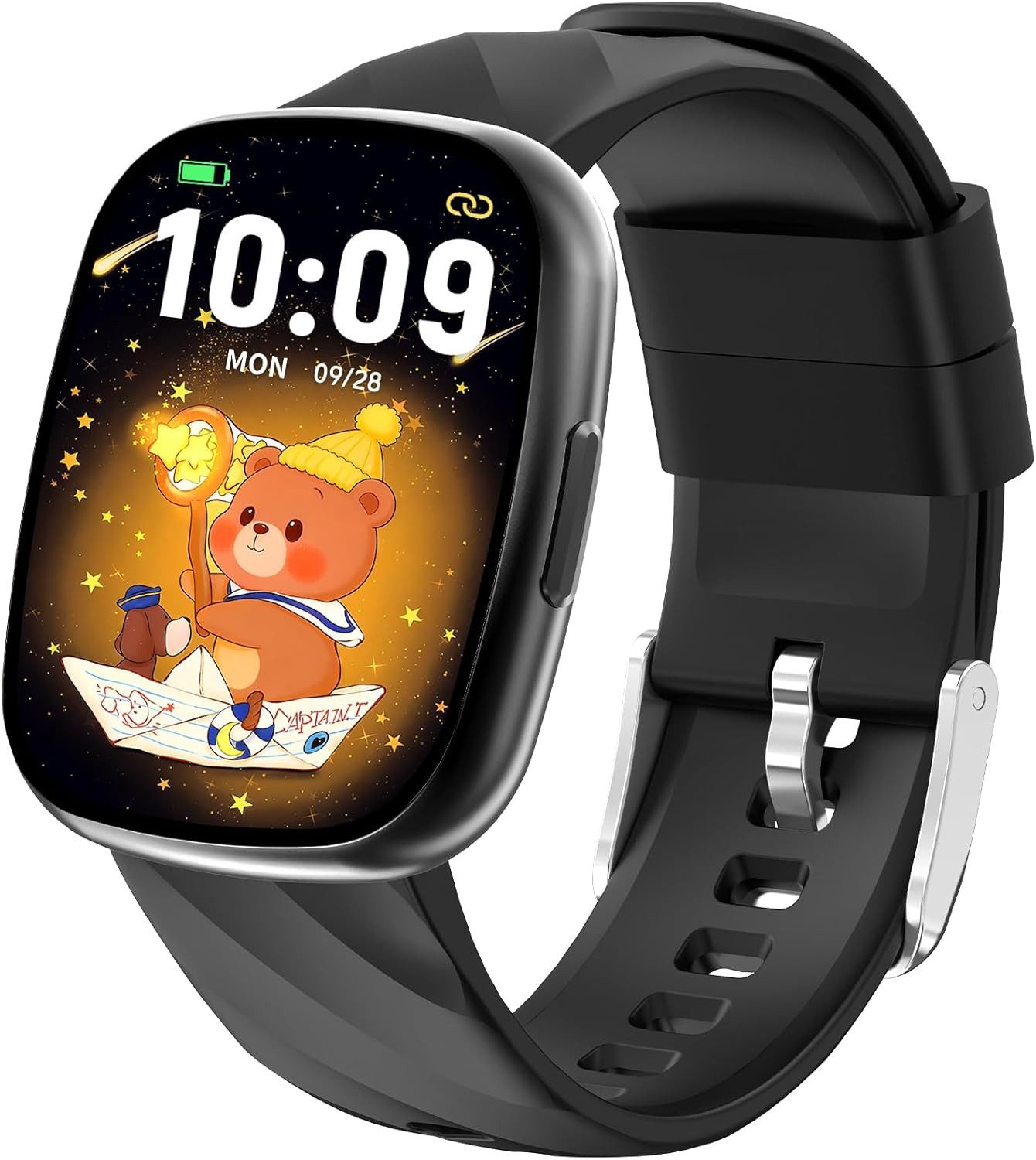 PTHTECHUS Kinder GPS Telefonfunktion mit SPO2 Schlafmonitor IP68 Smartwatch (1.75 Zoll, Android/iOS), Anrufe & Nachrichten, 100+ Sportmodi, Wasserdicht IP68 Tracker