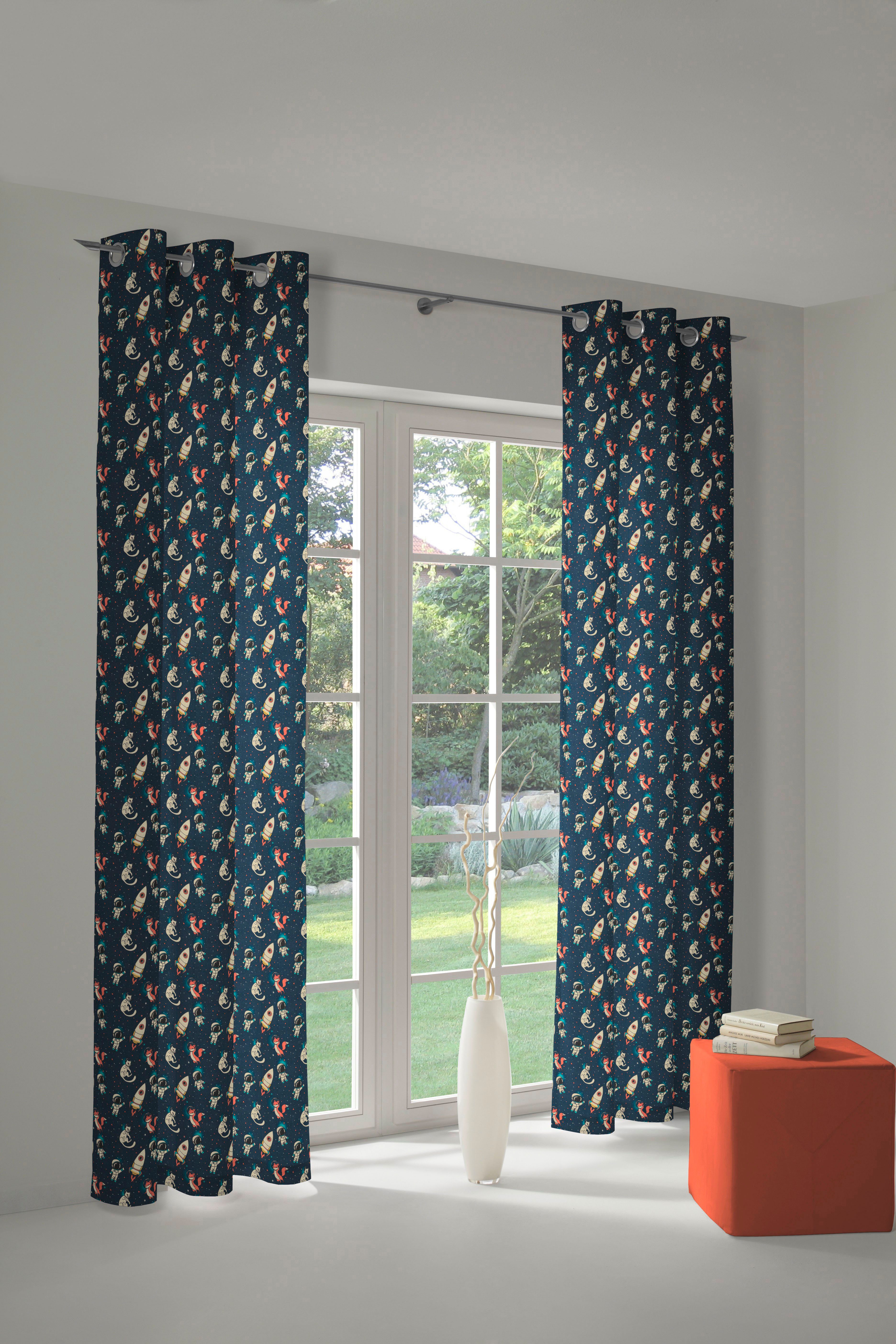 Adam Vorhang Space (1 St), Ösen, blickdicht, Jacquard, aus 100% Bio-Baumwolle