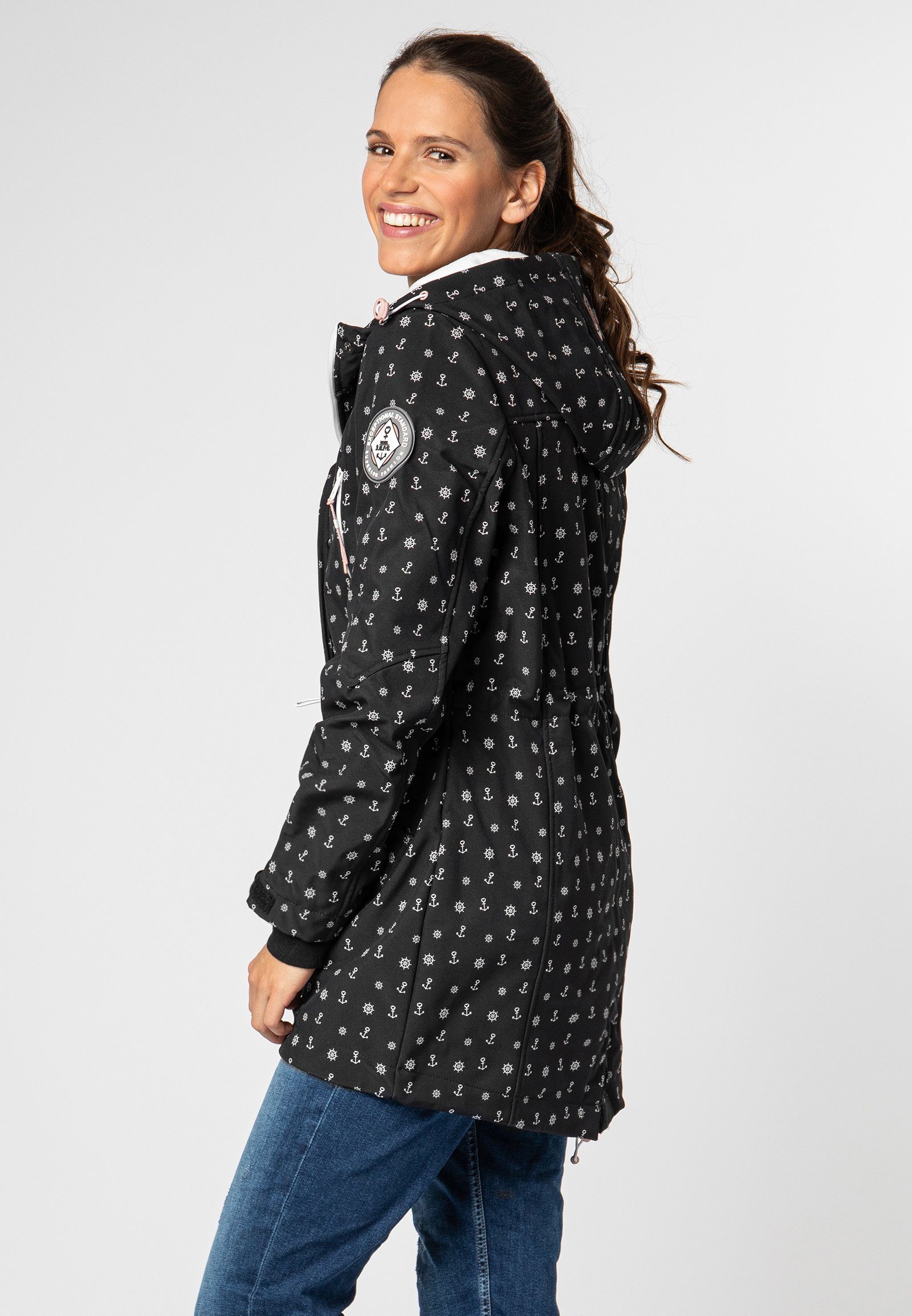 SUBLEVEL Allover Softshelljacke Print black Softshelljacke mit