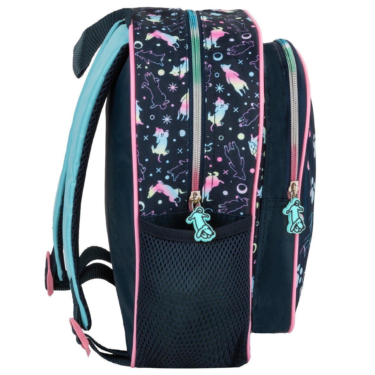 DERFORM Kindergartentasche Kindergarten Set Hund Kinder Rucksack Tasche Brotdose Trinkflasche (3-tlg)