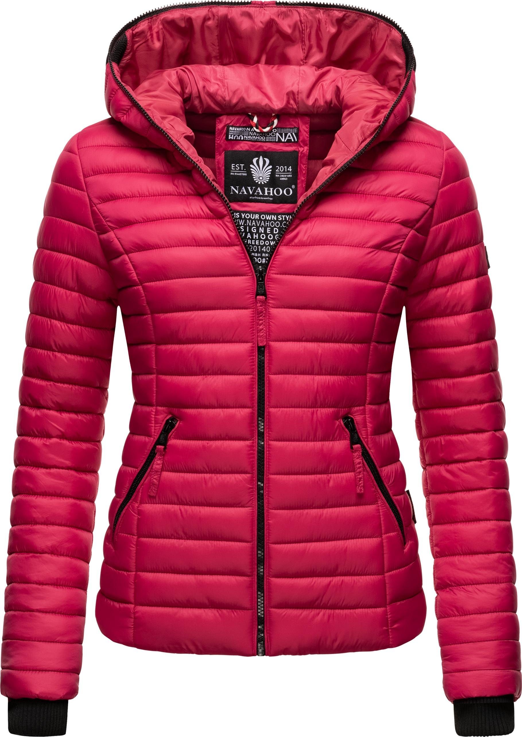 Navahoo Steppjacke Kimuk leichte Übergangsjacke mit Kapuze fuchsia