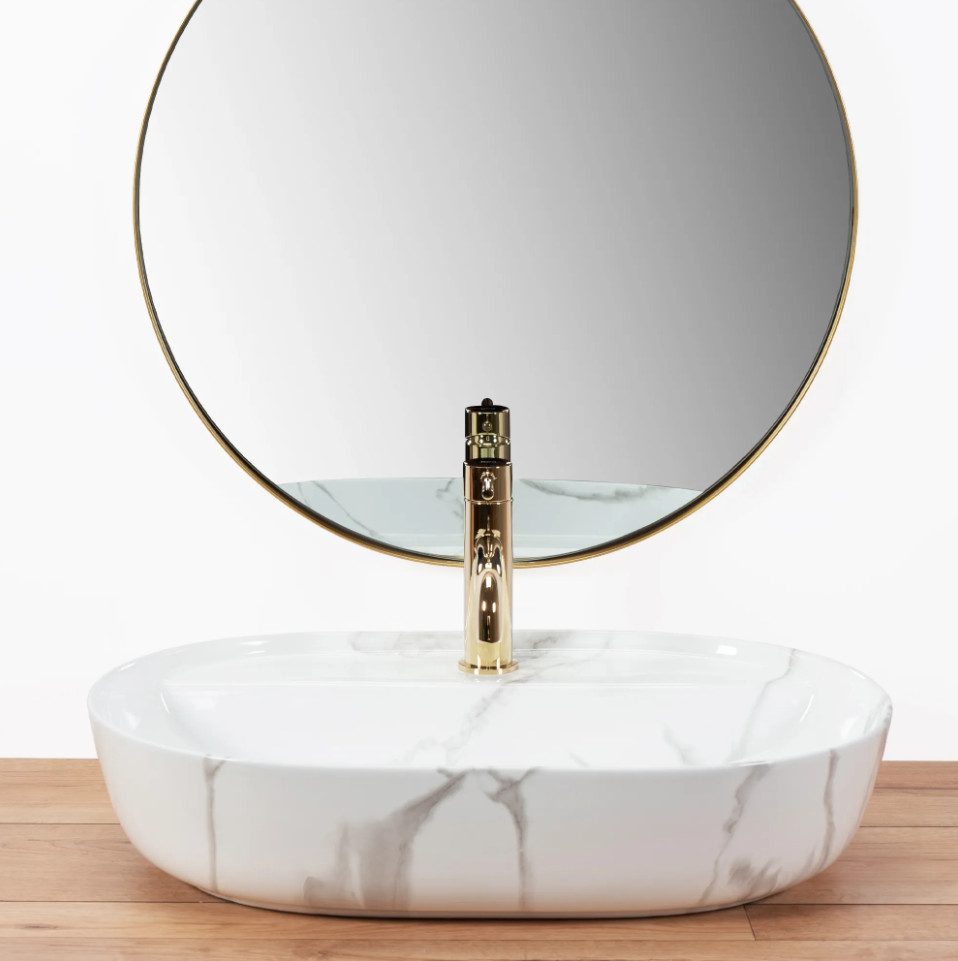 GTM Design Waschbecken Glanz - Modern Waschbecken ohne Überlaufloch - Elega günstig online kaufen