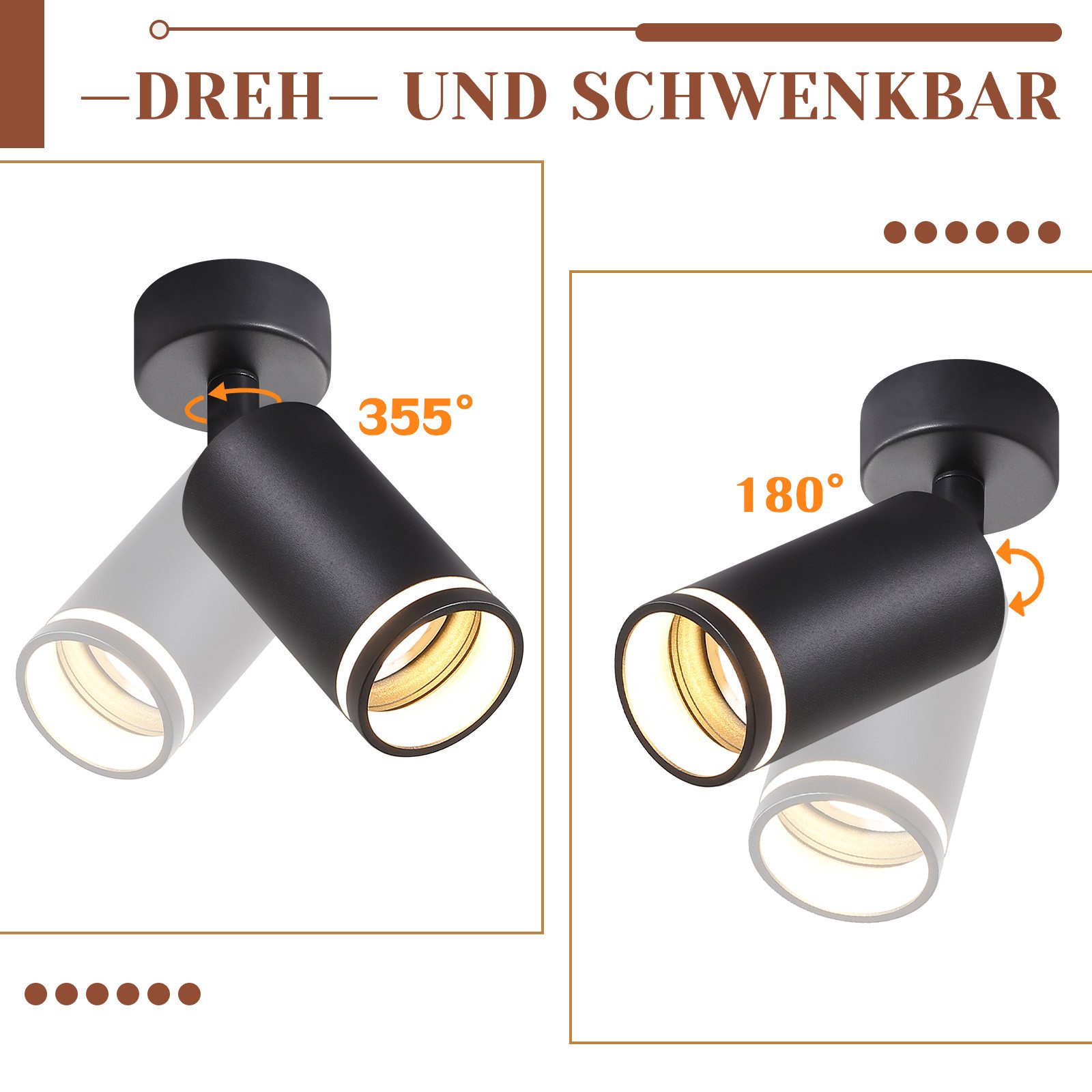 Nettlife Deckenstrahler Schwarz Schwenkbar Modern Wandstrahler günstig online kaufen