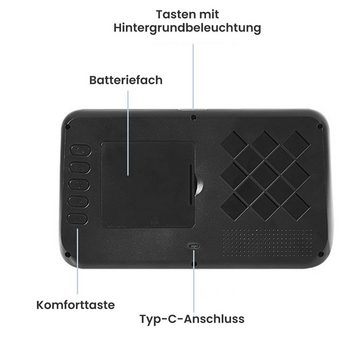 MAGICSHE Funkwecker 8.4 Zoll LCD Wecker mit 2 Weckalarmen Multifunktionale Wohnzimmeruhr