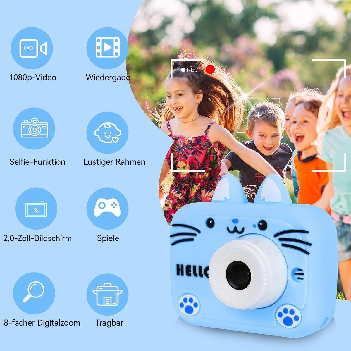 NICEWIN Spielzeug-Kamera 2" Display 1080P, Digitalkamera günstig online kaufen