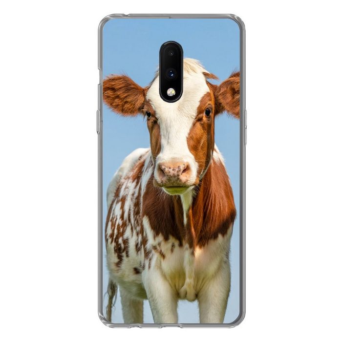 MuchoWow Handyhülle Kühe - Himmel - Tiere - Bauernhof - Porträt Phone Case Handyhülle OnePlus 7 Silikon Schutzhülle