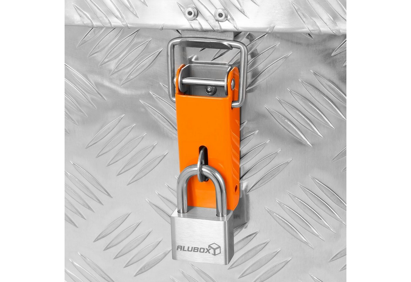 Thumbnail - ALUBOX Aufbewahrungsbox aus massivem Riffelblech 37 L - 470 L + Vorhängeschlösser 40 MM