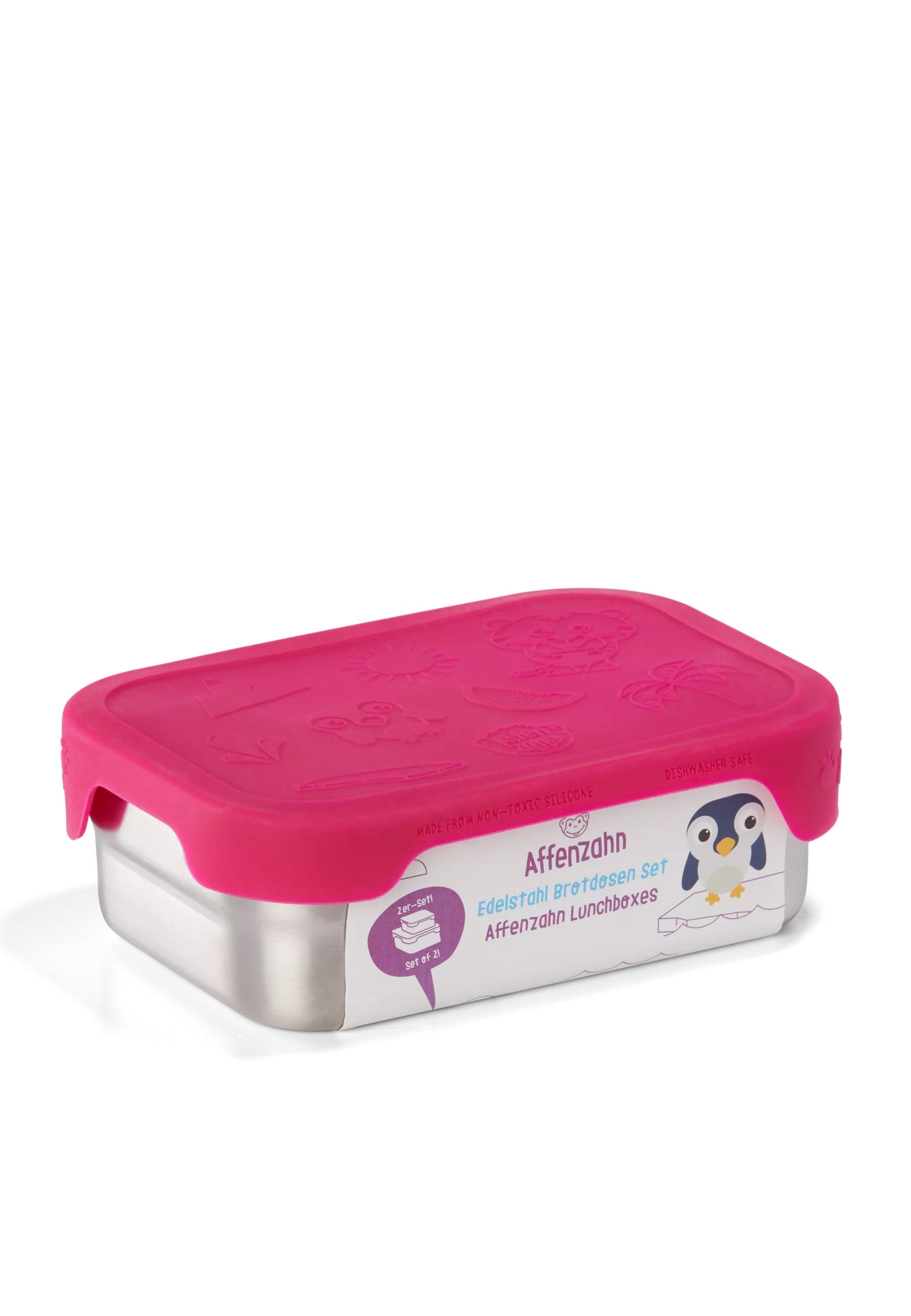 Affenzahn Lunchbox Edelstahl Brotdosen Set, Edelstahl, (Edelstahl Brotdosen Set, 1-tlg., 2er-Set aus kleiner und großer Dose), 100% BPA-frei