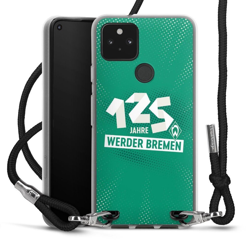 DeinDesign Handyhülle 125 Jahre Werder Bremen Offizielles Lizenzprodukt, Google Pixel 5 Handykette Hülle mit Band Case zum Umhängen