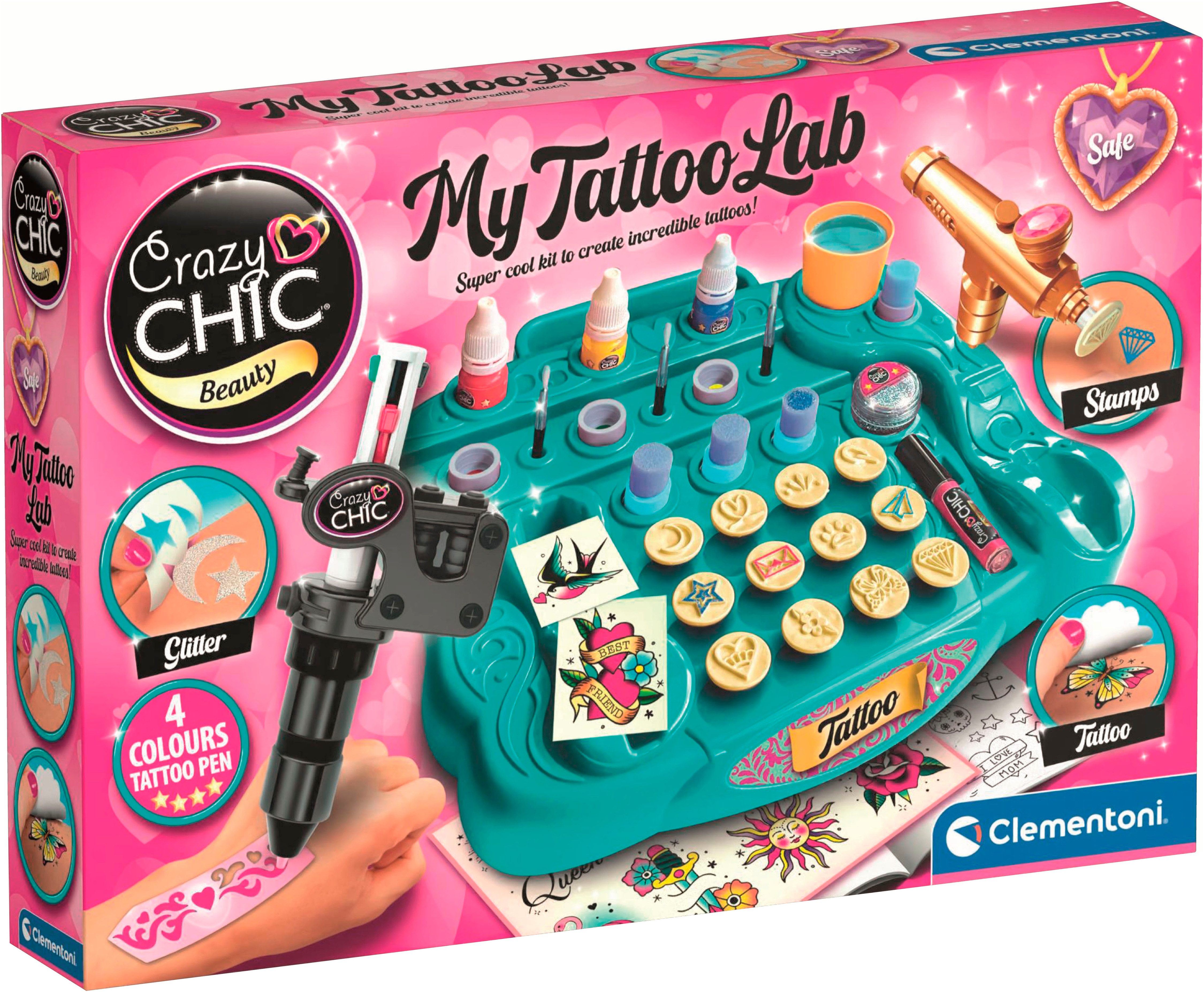Clementoni® Experimentierkasten Clementoni 18260 - Crazy Chic Tattoo-Studio
