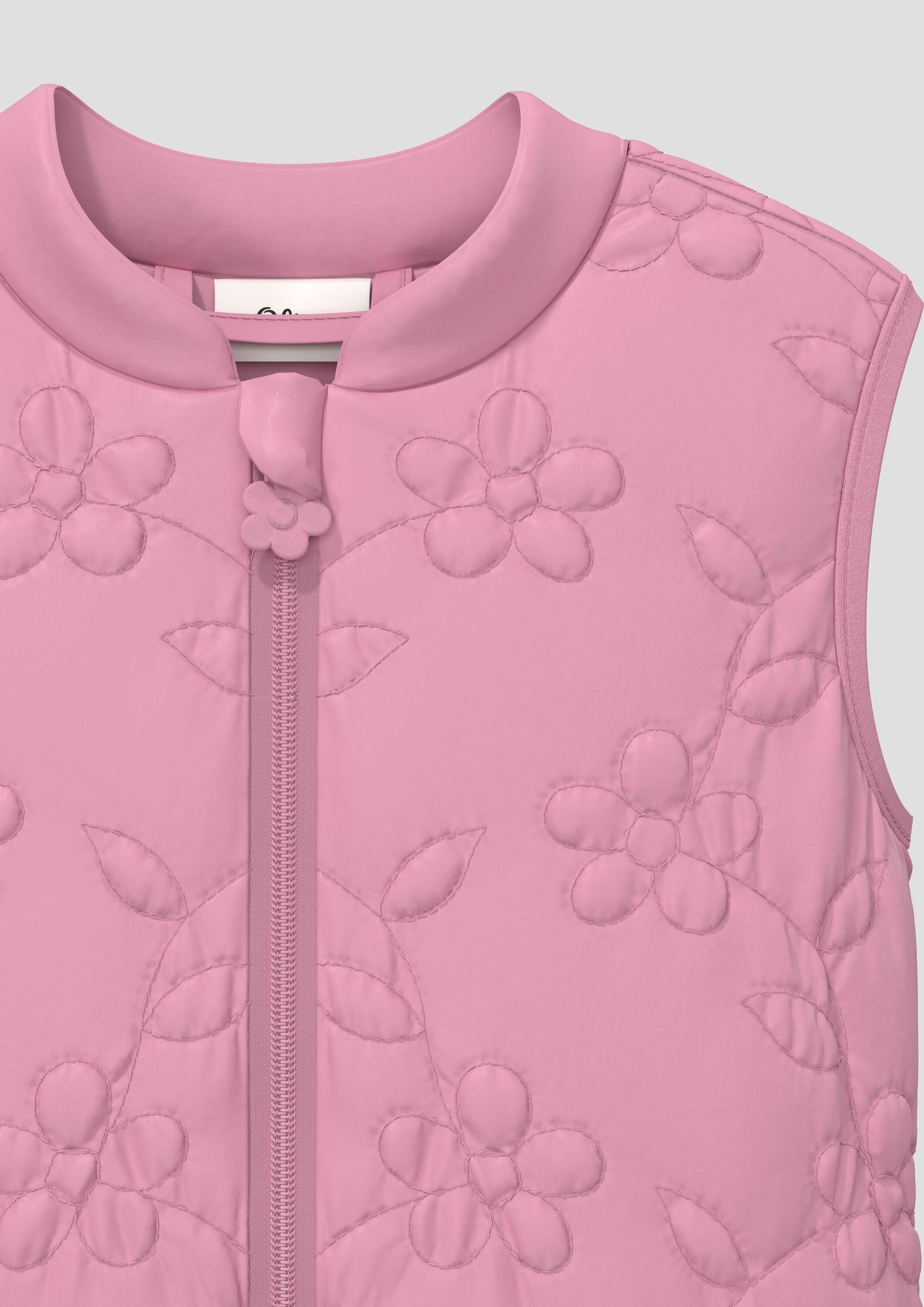s.Oliver Outdoorjacke Outdoor-Weste Leicht wattierte Unisex-Weste mit Stehkragen
