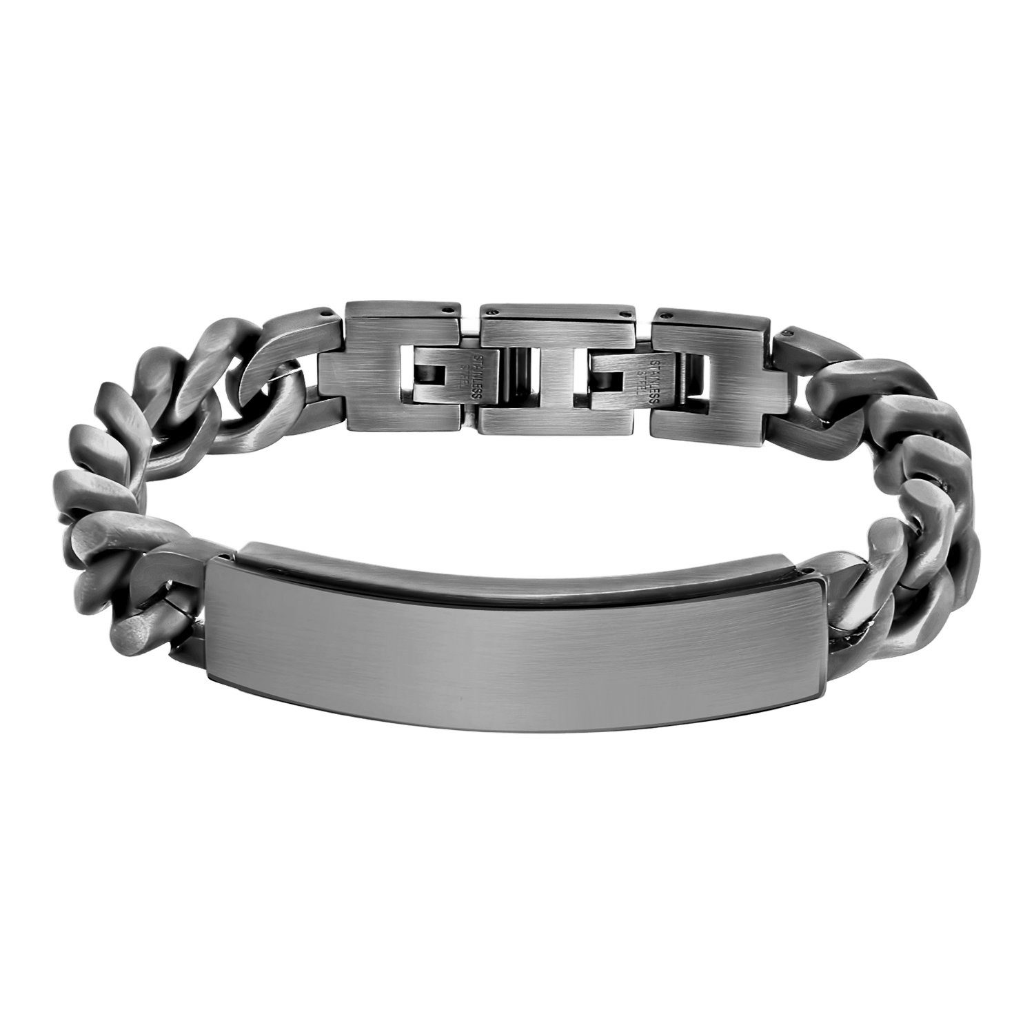 LUCARDI Armband mit Gravur Armband - Stahl - Silber - Herren