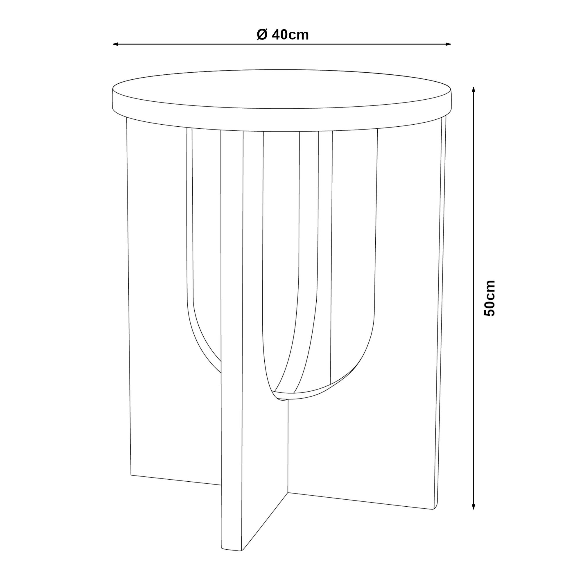 en.casa Beistelltisch, »Kysdajore« rund MDF 50 x Ø40 cm Graublau