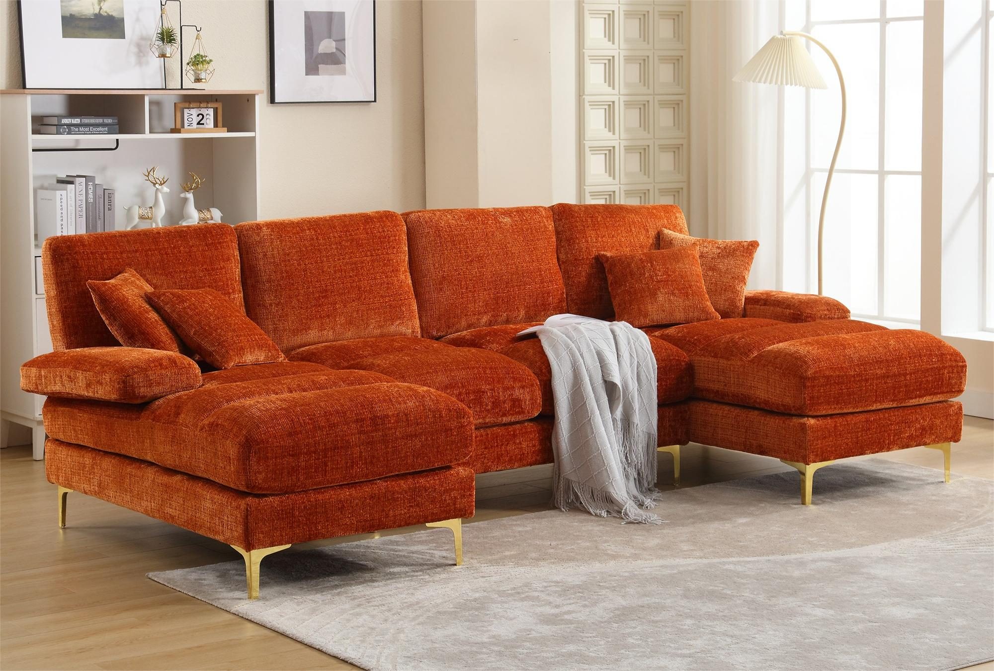 LVHOM Loungesofa mit Ottomane, 272x136x88 cm (LxBxH), frei Kombination ...