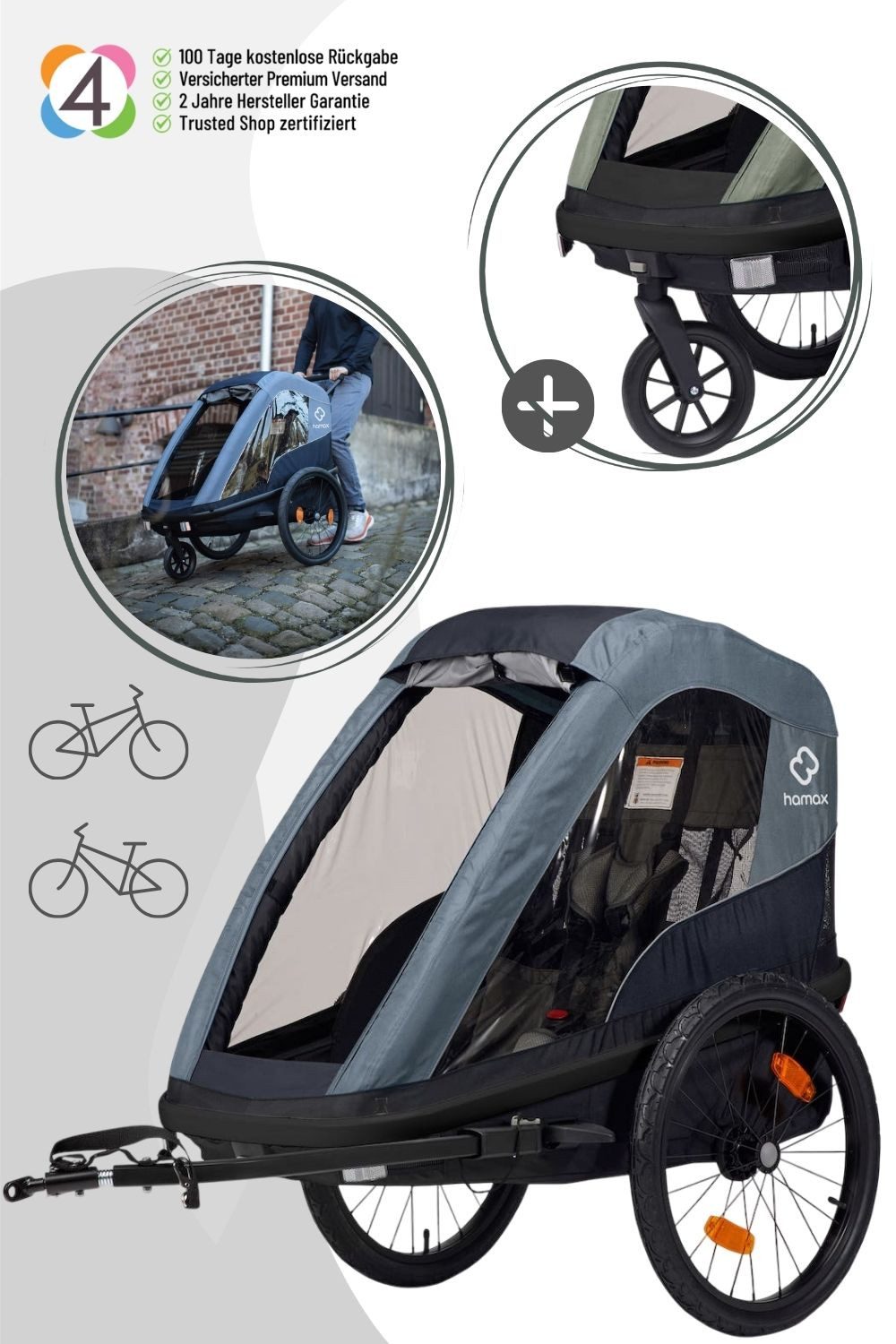 Fahrradkinderanhänger Avenida One Fahrradanhänger (für 1 Kind)