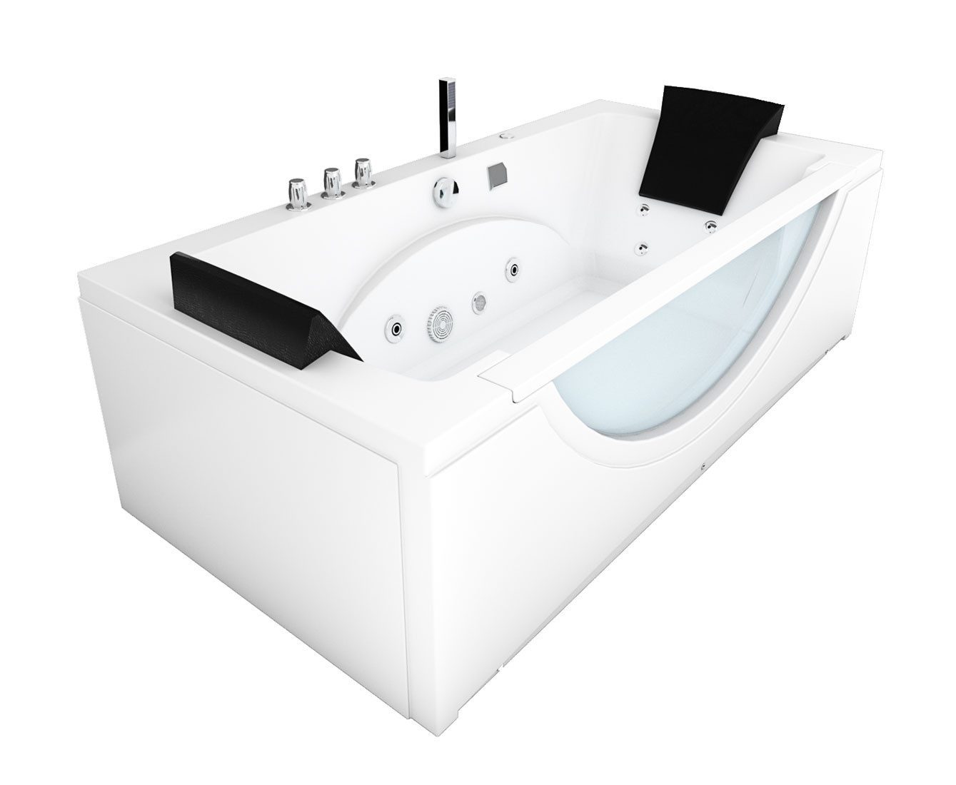 AcquaVapore Whirlpool-Badewanne Whirlpool Badewanne Eckwanne Wanne W81-C-ALL 180x90cm, (1-tlg)