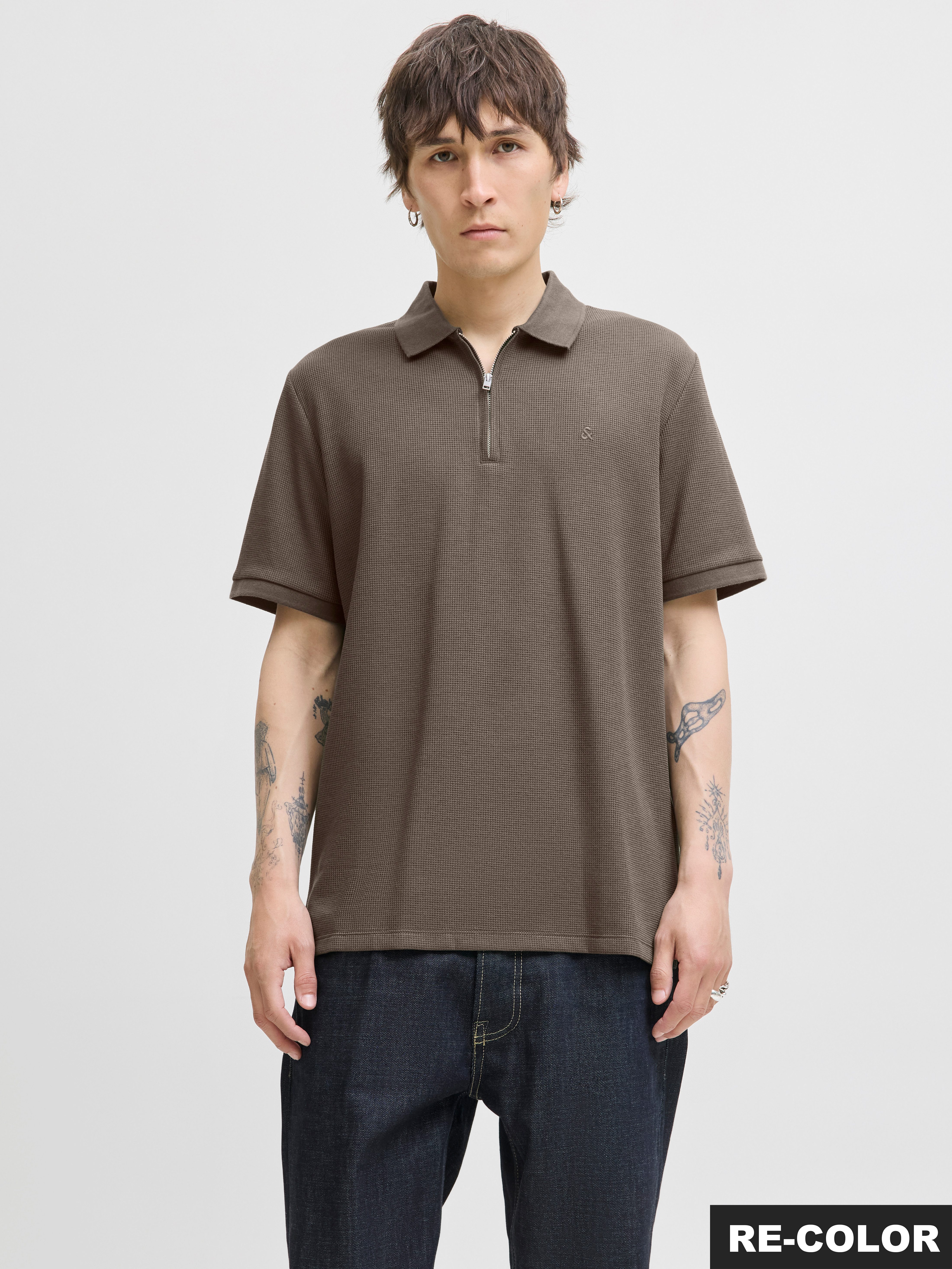 Jack & Jones Poloshirt JJEAUSTIN ZIP POLO SS NOOS mit Polokragen