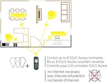 EGLO Deckenleuchte SARSINA-A, Dimmfunktion, Nachtlichtfunktion, LED fest integriert, Extra-Warmweiß, Kaltweiß, Neutralweiß, Tageslichtweiß, Warmweiß, Steuerung über Fernbedienung, Nachtlicht