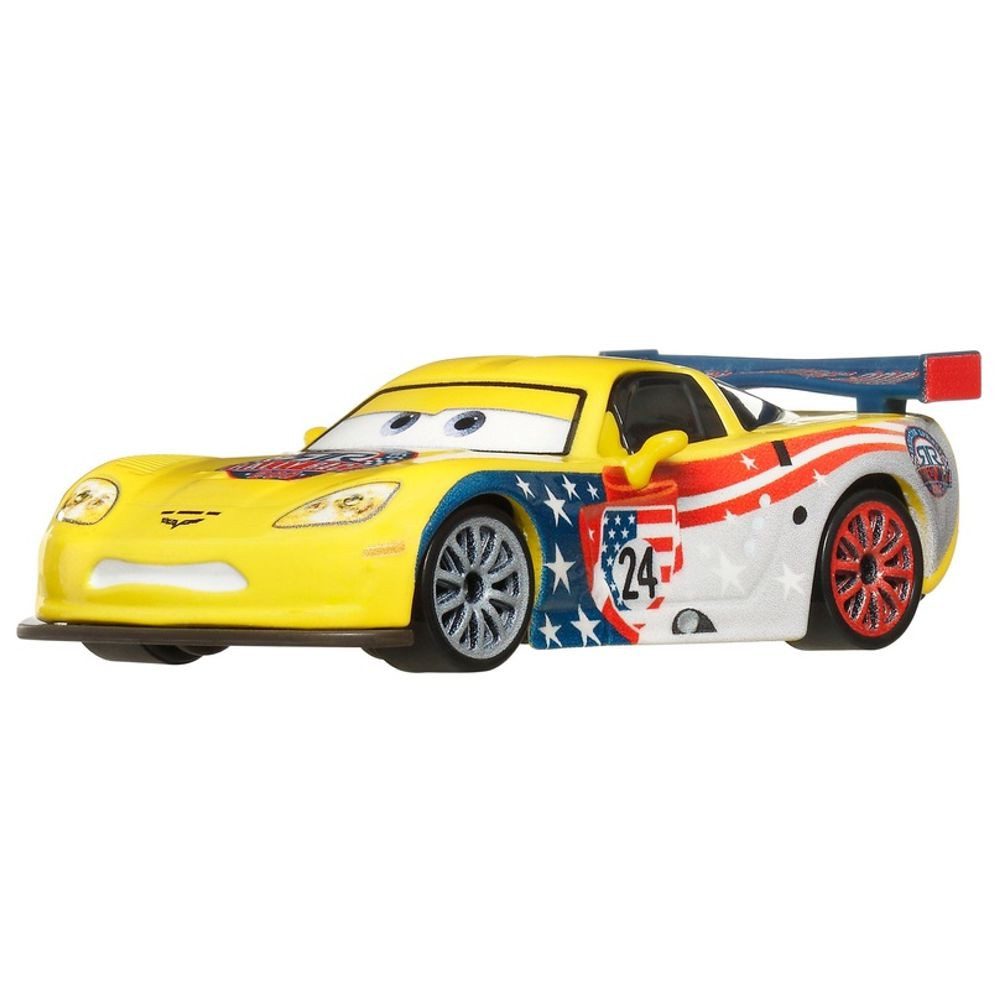 Disney Cars Игрушечный гоночный автомобиль Jeff Gorvette JDG54 Disney Cars Race & Rescue Die-Cast 1:55