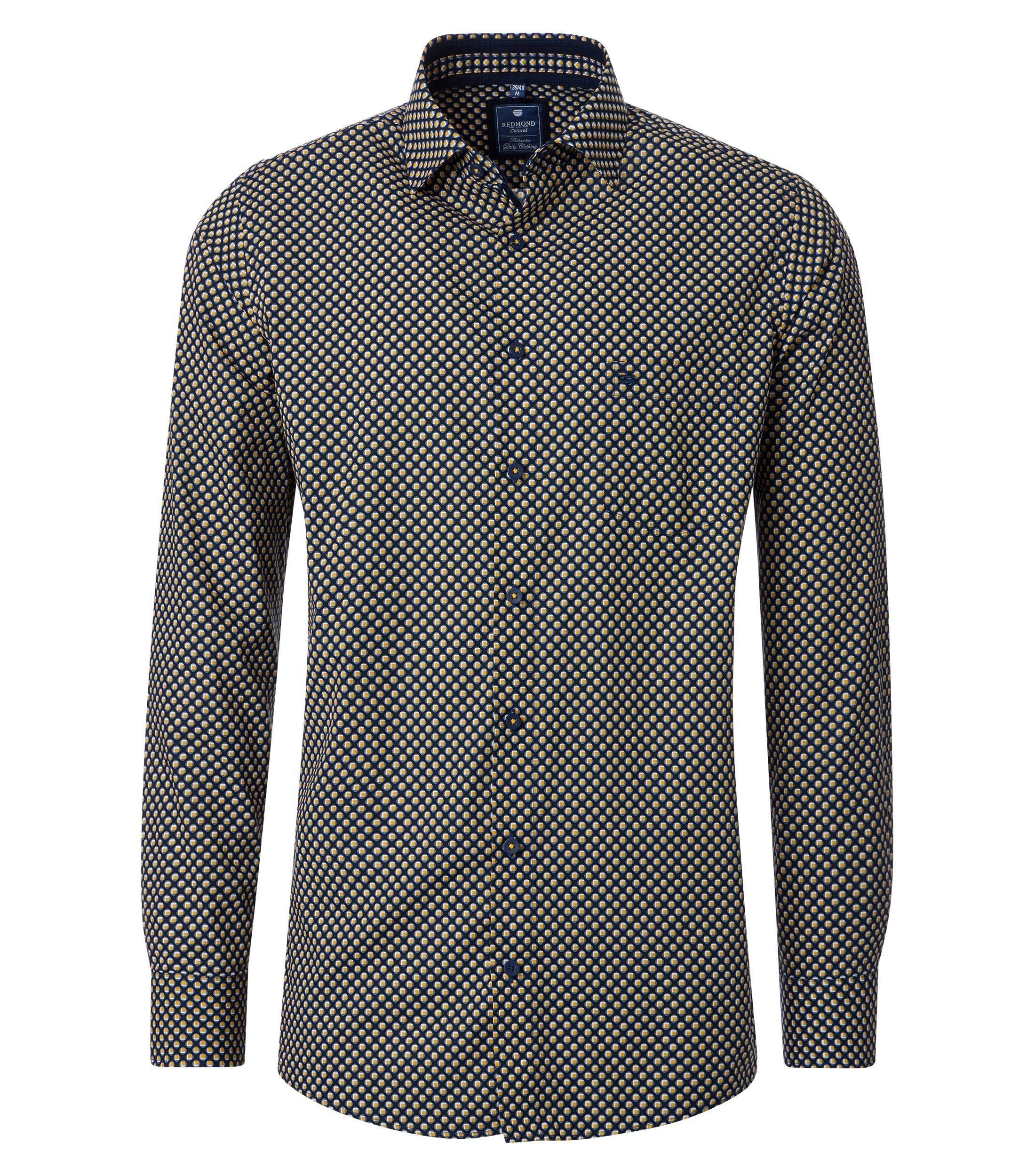 Redmond Langarmhemd Druck Comfort Fit