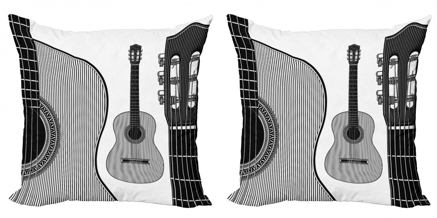 Kissenbezüge Modern Accent Stück), Doppelseitiger Theme Abakuhaus Gitarre Country Folk Music Digitaldruck, (2