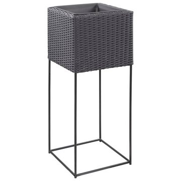 furnicato Hochbeet Garten-Hochbeete 3-tlg. Poly Rattan Schwarz