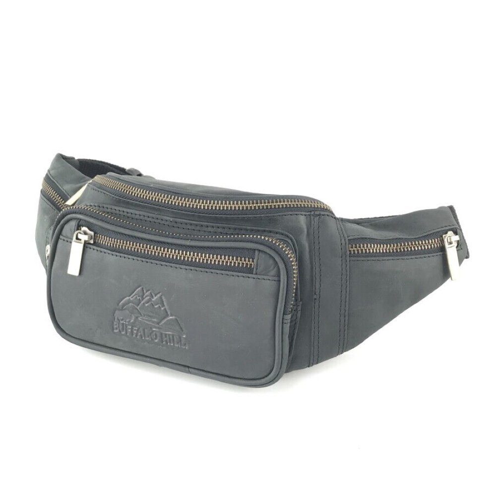 Buffalo Hill Bauchtasche Büffelleder, Vintage Umhängetasche mit Reißverschl günstig online kaufen