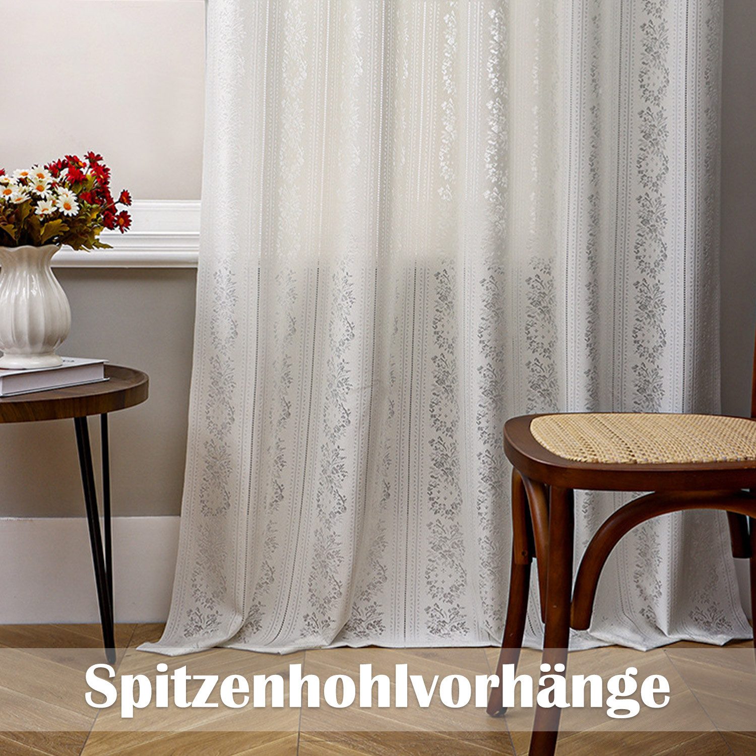 Refttenw Gardine Spitze Vorhang Vintage Jacquard günstig online kaufen