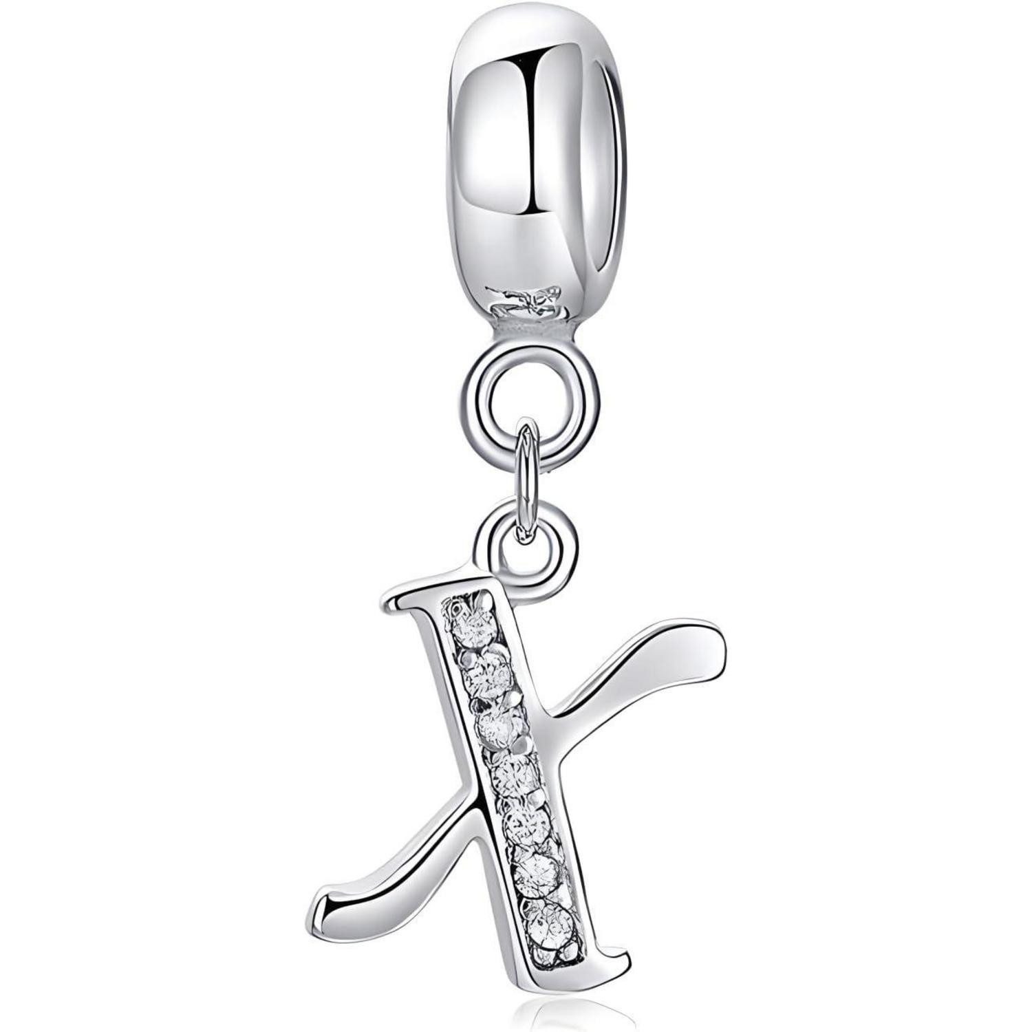 Charm Buchstabe Anhänger 925 Silber Damen Buchstaben A Z Armband Charms Buchstaben-4-X